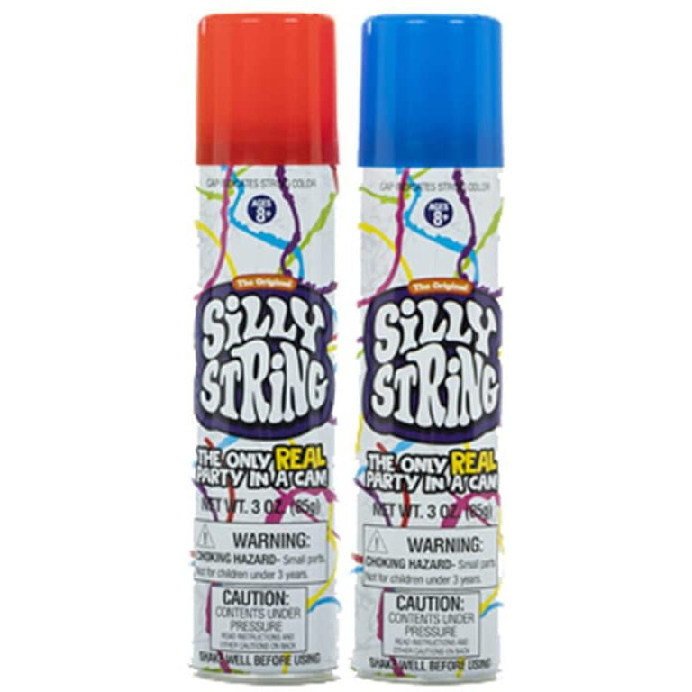 The Original Silly String Silly String 2 Pack, Assorted Colors, 3 Oz Large Can - The Only Real Party In A Can Be Silly Shoots Over 15Ft