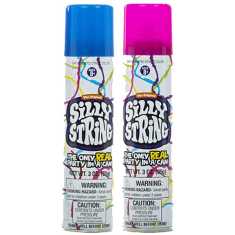 The Original Silly String Silly String 2 Pack, Assorted Colors, 3 Oz Large Can - The Only Real Party In A Can Be Silly Shoots Over 15Ft