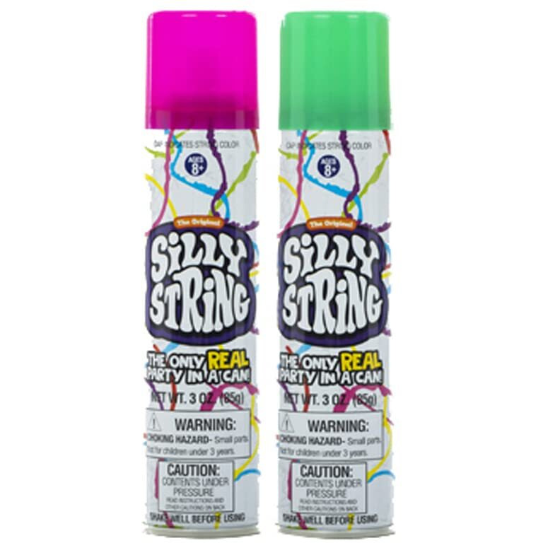 The Original Silly String Silly String 2 Pack, Assorted Colors, 3 Oz Large Can - The Only Real Party In A Can Be Silly Shoots Over 15Ft