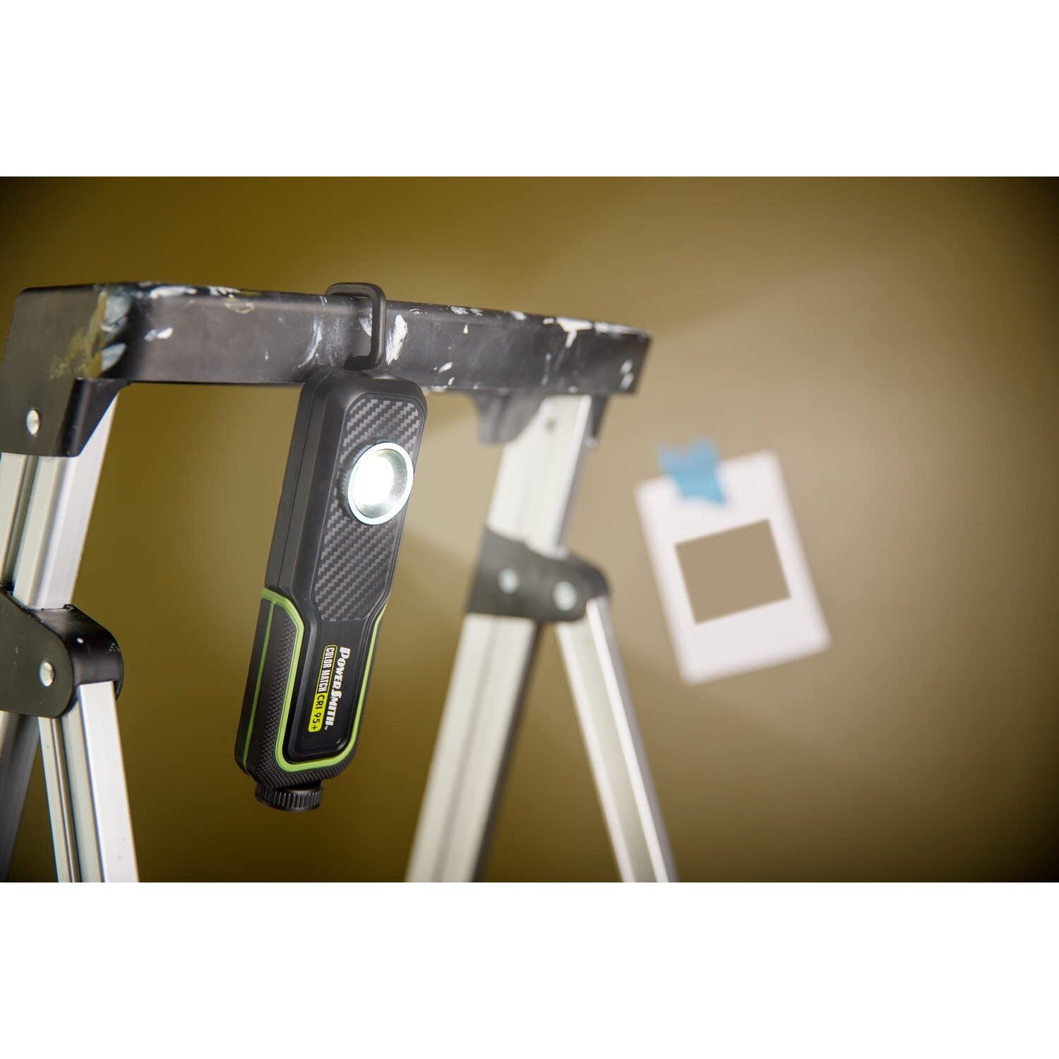 Powersmith 500 Lumen Rechargeable Led Color-Match (Cri 95+) Inspection Light With Two Color Temperatures 5000K/3500K, Large Hanging Hook, Magnetic Base With Usb-C Charging Cable And 2 Year Warranty