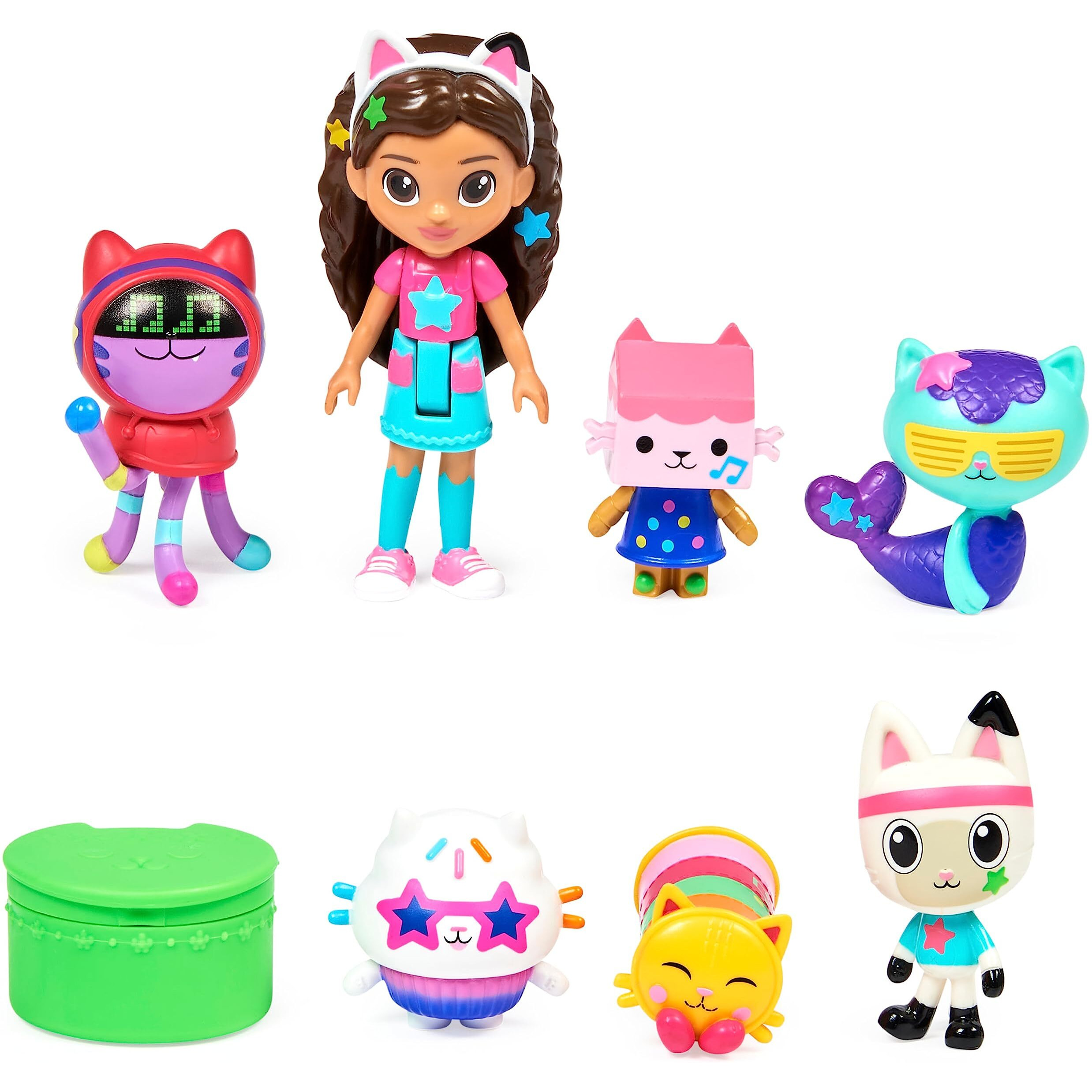 Gabbys Dollhouse, Dance Party Theme Figure Set With A Gabby Doll, 6 Cat Toy Figures And Accessory Kids Toys For Ages 3 And Up