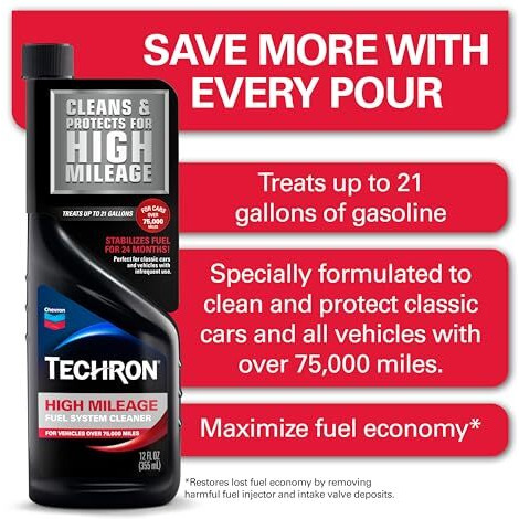 Chevron Techron High Mileage Fuel System Cleaner, 12 Oz, Pack Of 1
