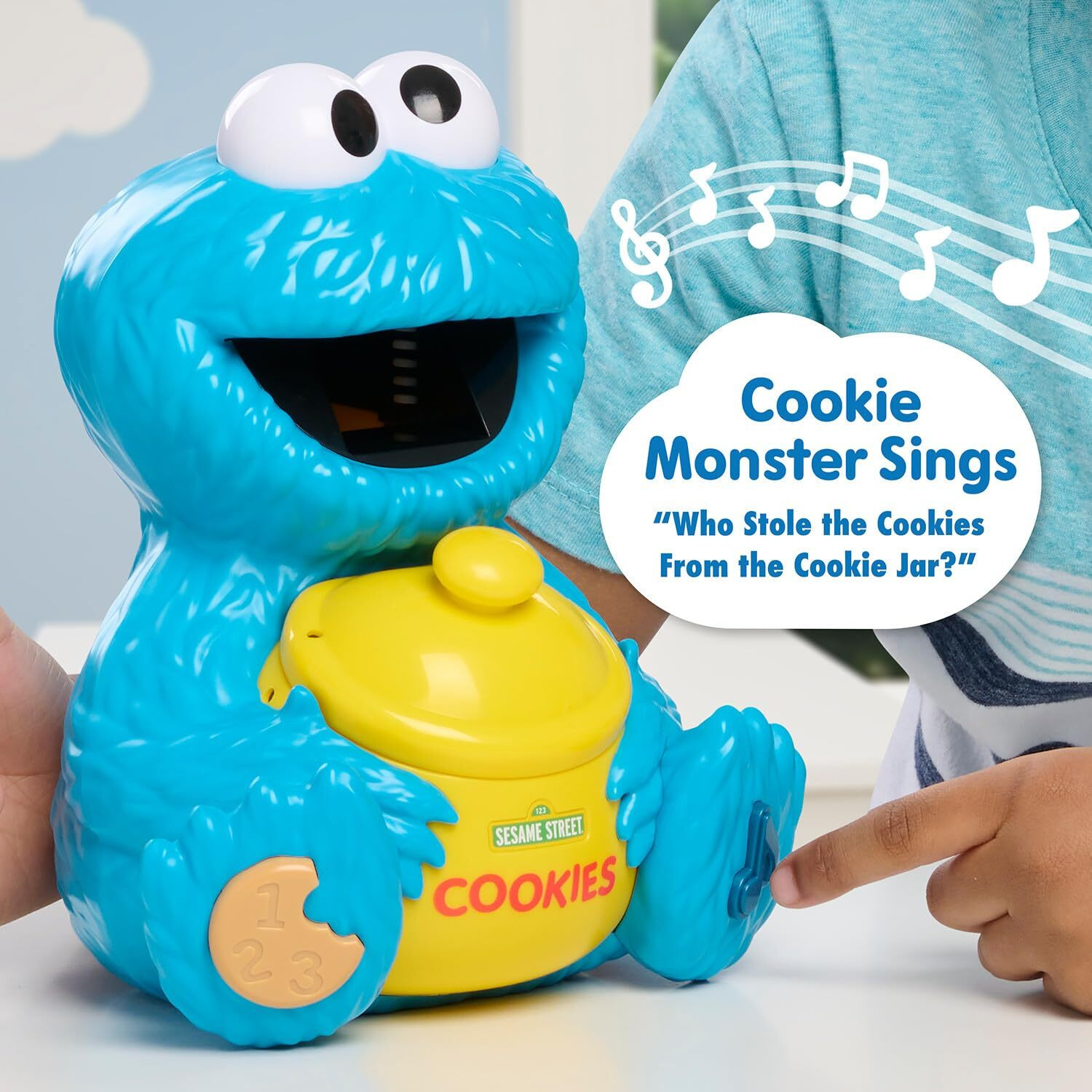 Just Play Sesame Street Cookie's Counting Jar, 12-Pieces, 20+ Phrases And Sounds, Learning And Education, Kids Toys For Ages 2 Up