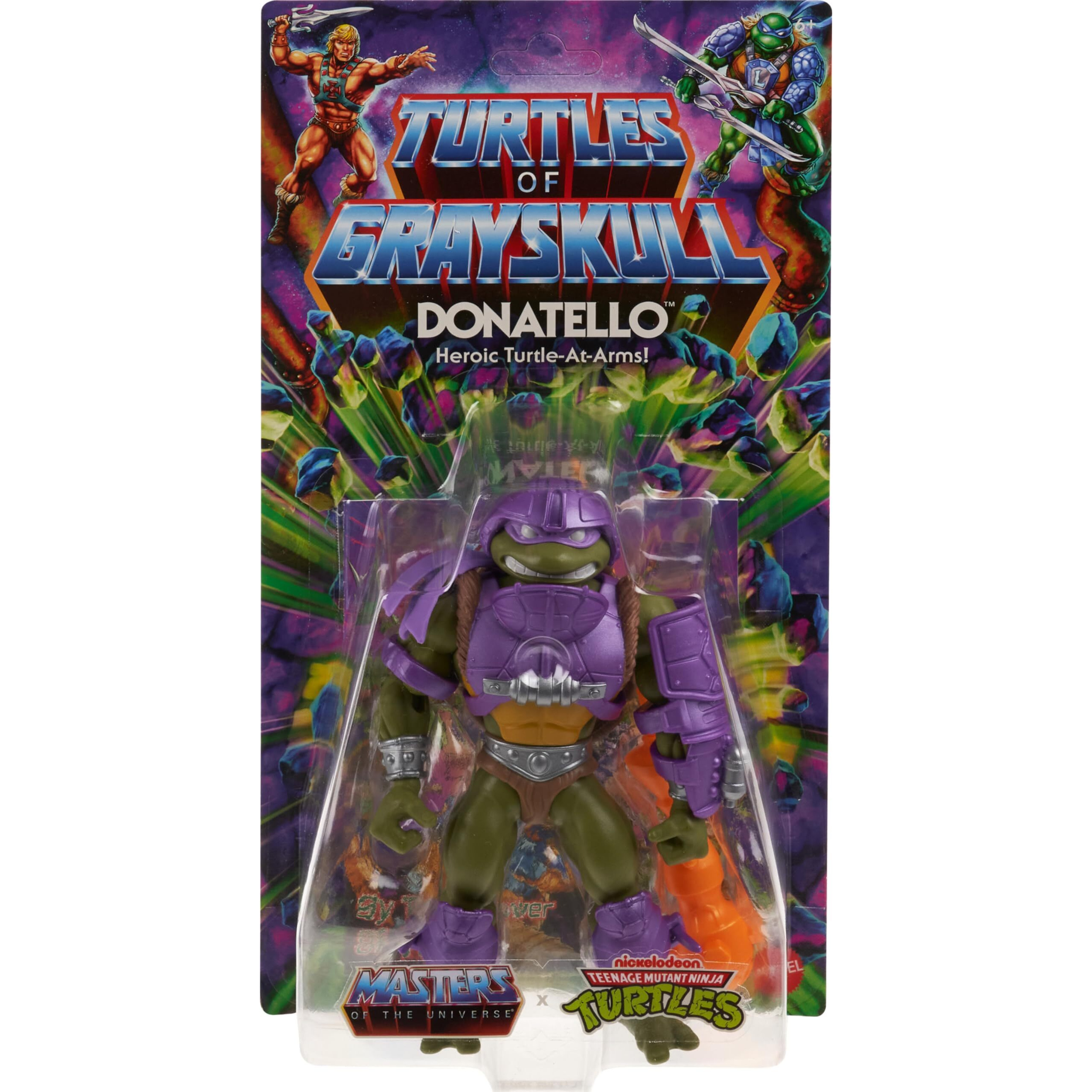 Masters Of The Universe Origins Turtles Of Grayskull Donatello Action Figure Toy, 16 Articulations, Tmnt & Motu Crossover With Accessories