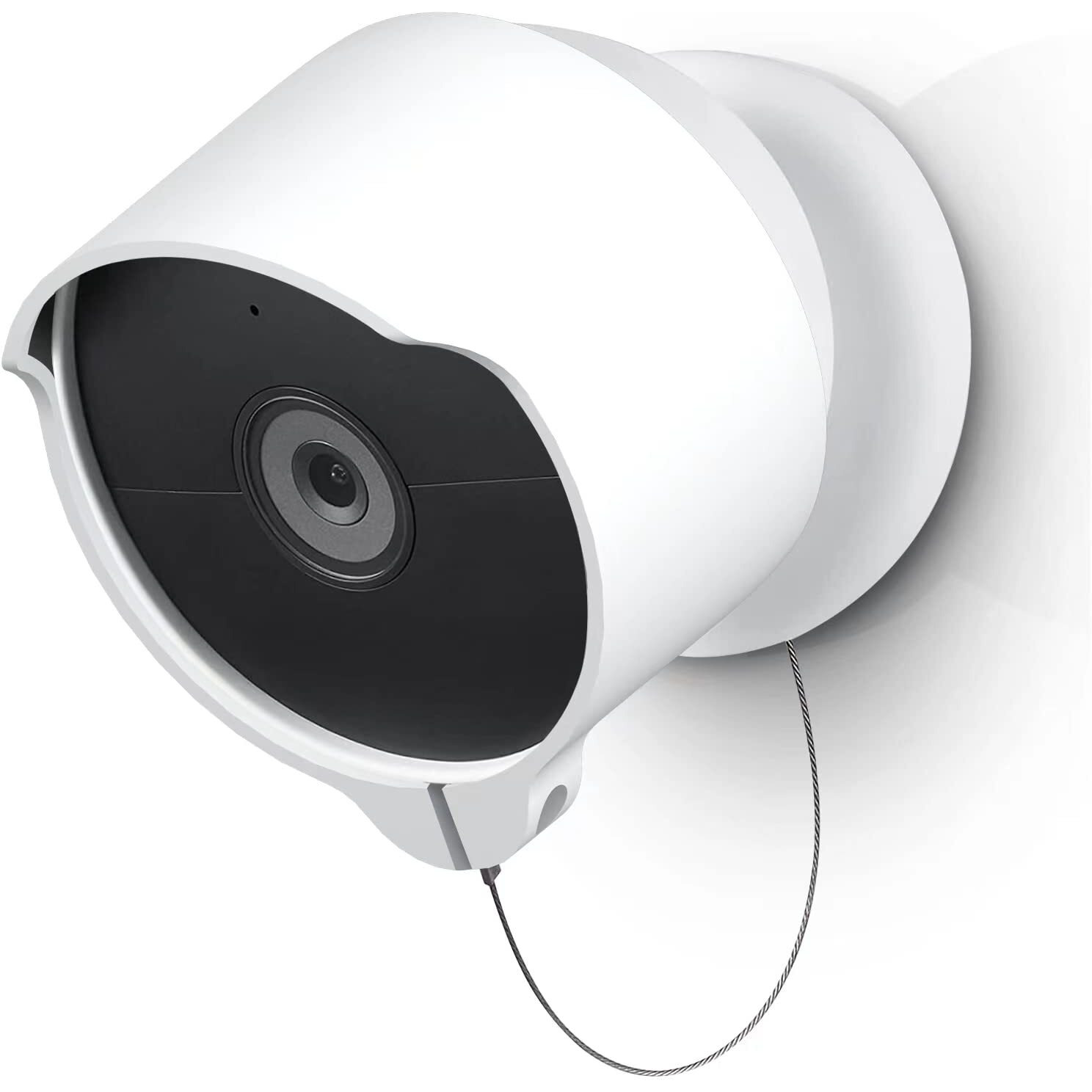 Anti-Theft Mount For Google Nest Cam(Battery), Anti-Drop Waterproof Camera Protective Cover With Security Chain Cable,Lock Accessories For Google Nest Cam Outdoor/Indoor, Battery (Camera Not Included)