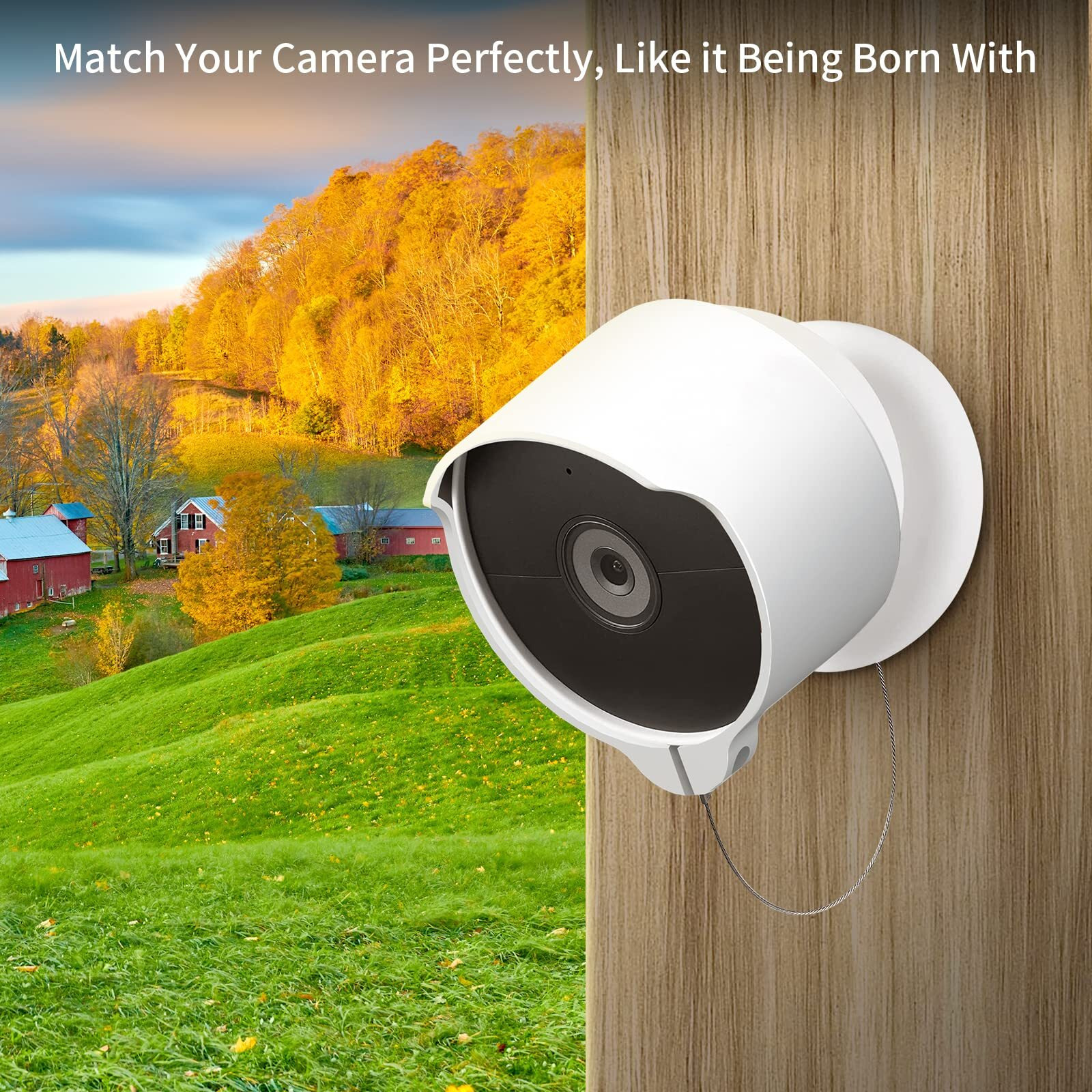 Anti-Theft Mount For Google Nest Cam(Battery), Anti-Drop Waterproof Camera Protective Cover With Security Chain Cable,Lock Accessories For Google Nest Cam Outdoor/Indoor, Battery (Camera Not Included)