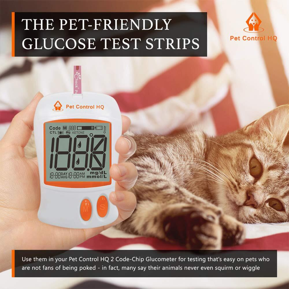 50 Test Strips For Pet Control Hq Blood Sugar Glucose Monitor System - Dog And Cat Glucose Monitoring