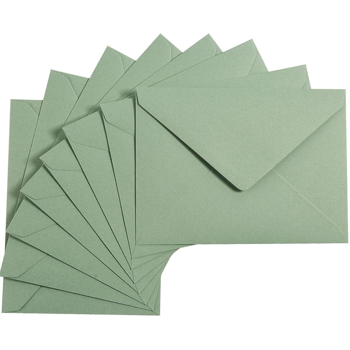 100 Pieces Sage-Green A7 Envelopes Greeting Card Envelopes 5.24 X 7.24 Inches For 5 X 7 Wedding Invitation Cards, Greeting Cards, Birthday Baby Shower Invitations