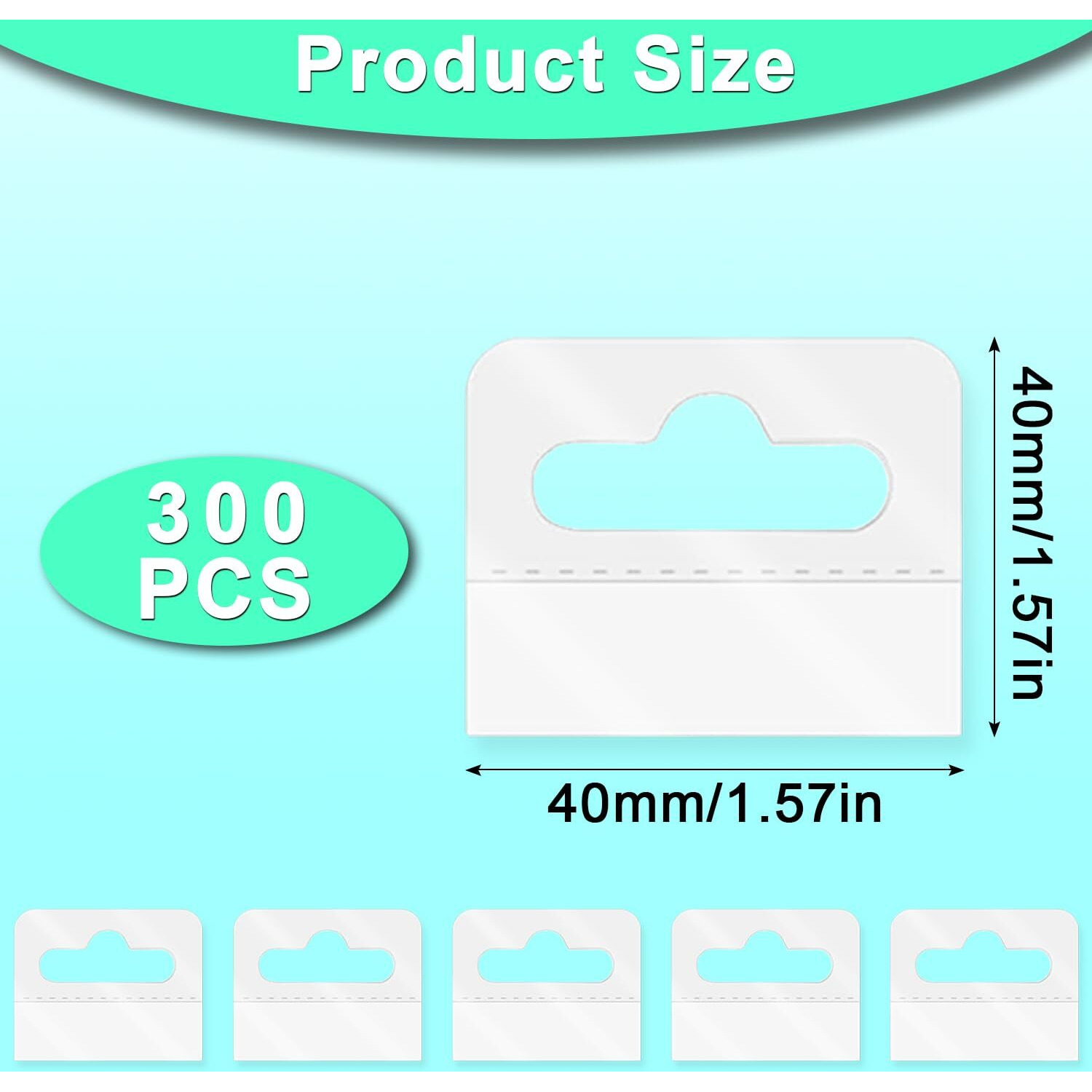 300 Pcs Clear Self Adhesive Folding Hang Tabs, Maehsab Plastic Retail Display Tags With Slot Hole, Clear Sticky Hanging Tabs, For Store Retail Small Sale Items Display (1.6X1.2 Inch)