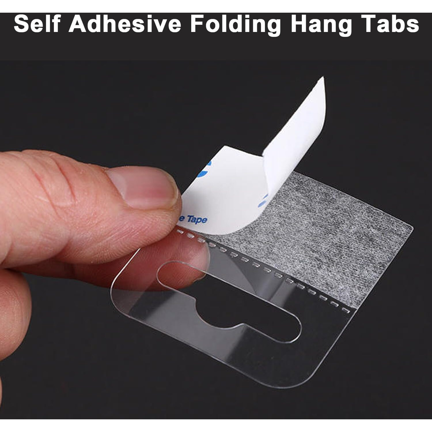 300 Pcs Clear Self Adhesive Folding Hang Tabs, Maehsab Plastic Retail Display Tags With Slot Hole, Clear Sticky Hanging Tabs, For Store Retail Small Sale Items Display (1.6X1.2 Inch)