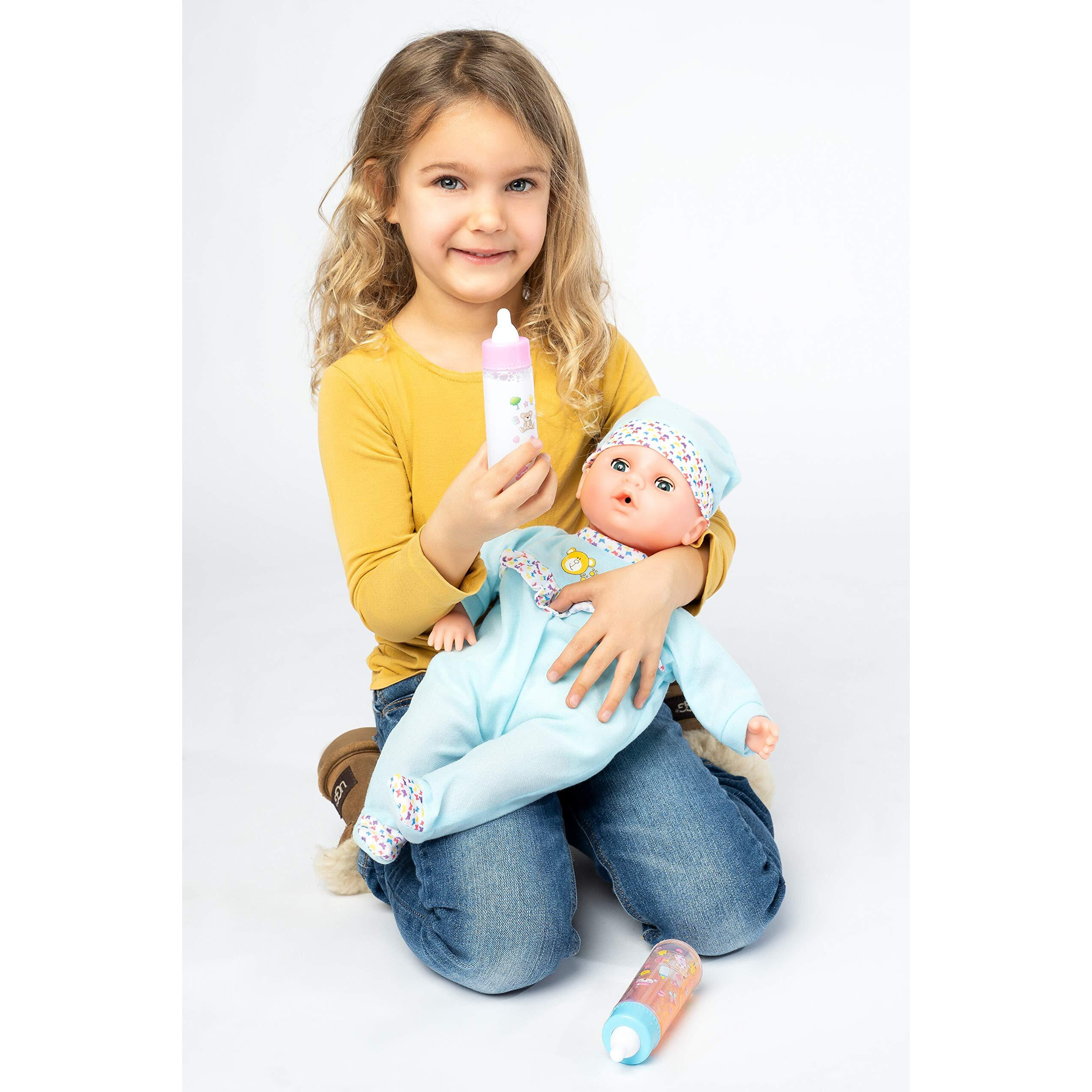 Fash N Kolor, My Sweet Baby Disappearing Doll Feeding Set | Baby Care 6 Piece Doll Feeding Set For Toy Stroller | 2 Milk & Juic (Hot-Pink Bag)