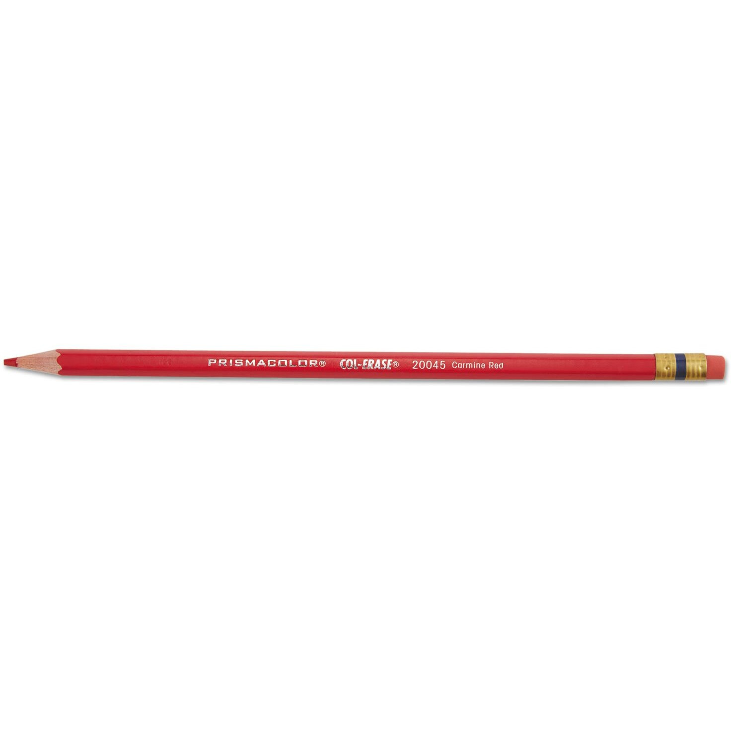 Prismacolor 20045 Col-Erase Pencil W/Eraser Carmine Red Lead/Barrel Dozen