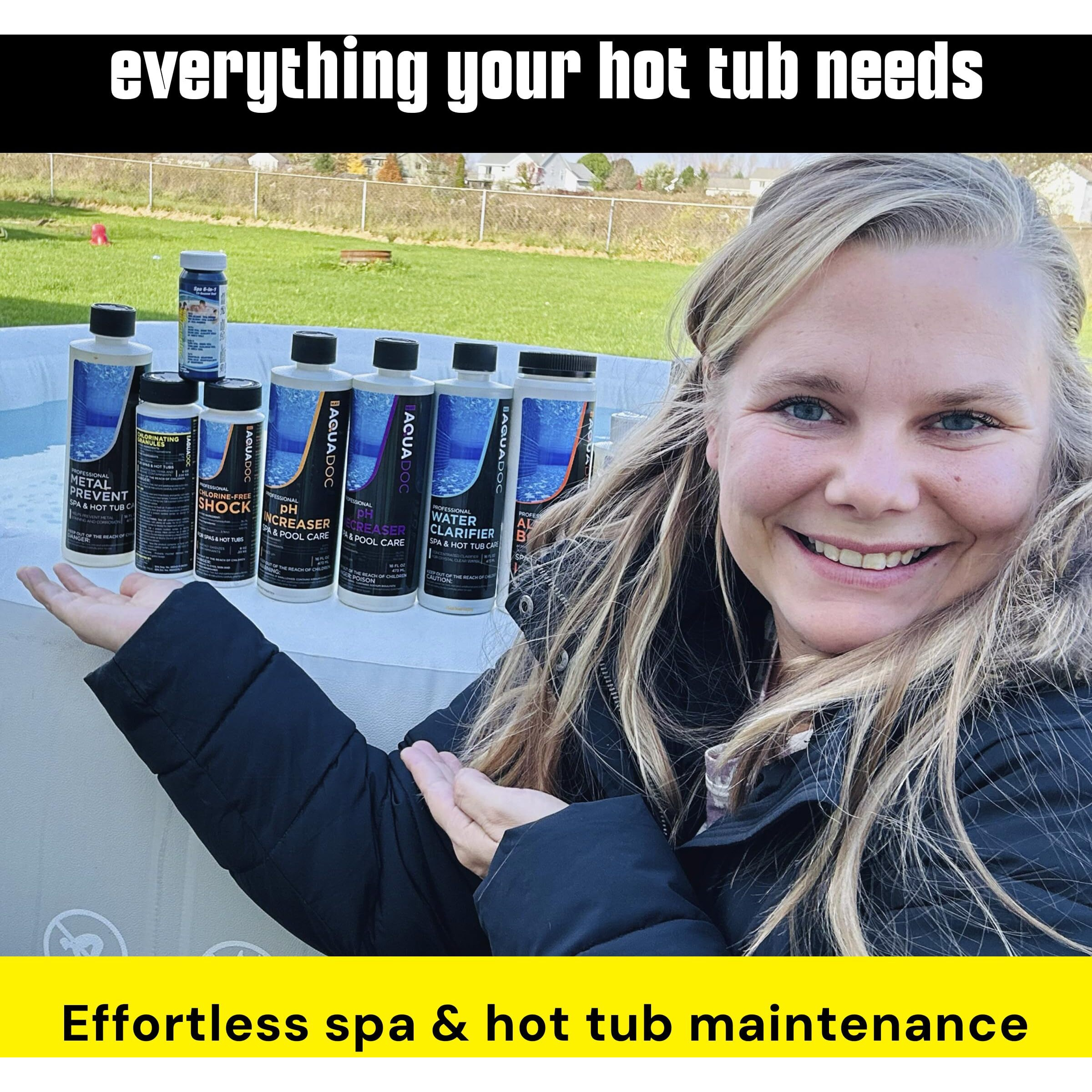 Hot Tub Chemicals Starter Kit - Chlorine Spa Starter Kit Chemicals For Hot Tub - Convenient Hot Tub Starter Kit & Ph Control Kit - Effective Chlorine Ph Balancer & Inflatable Hot Tub Chemical Kit