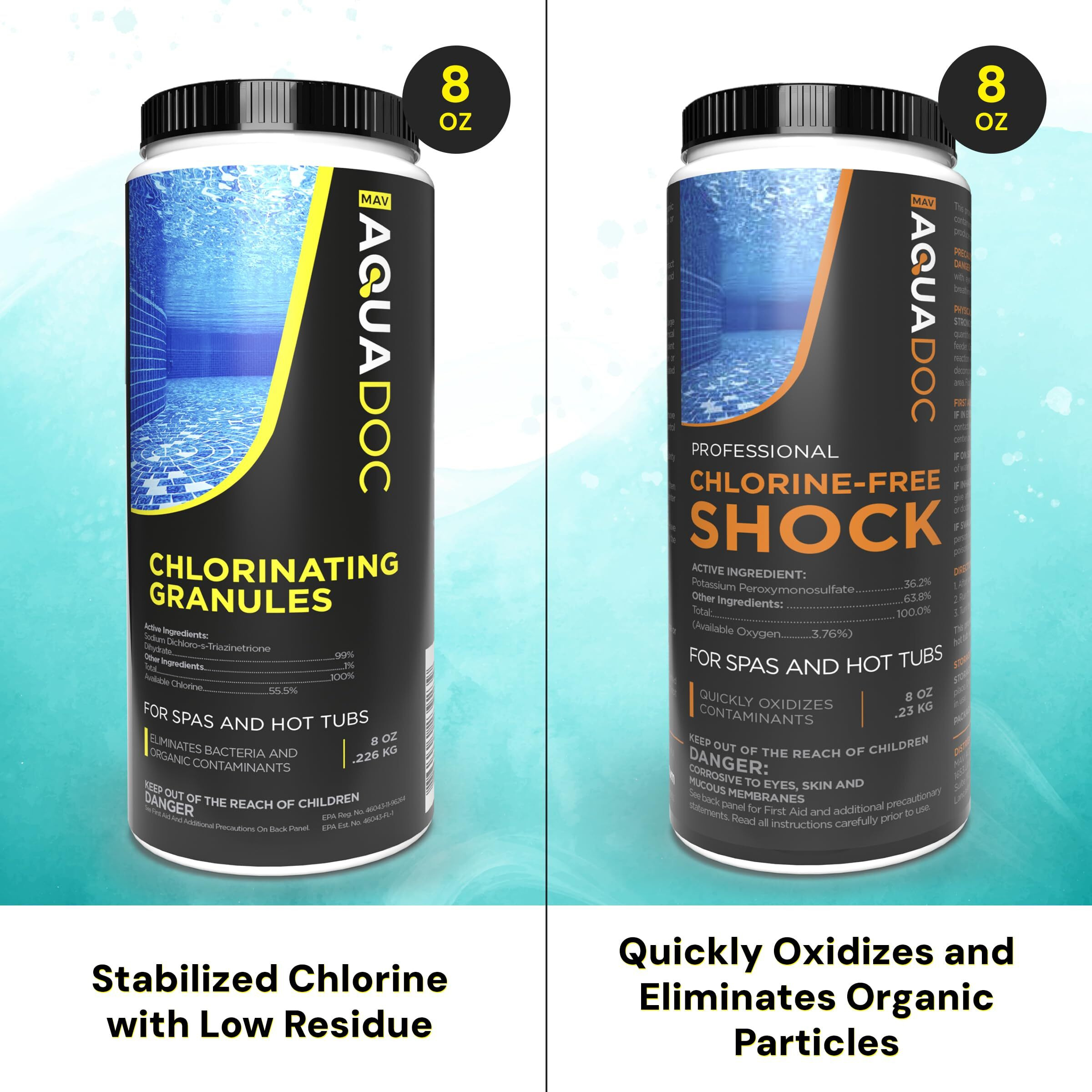 Hot Tub Chemicals Starter Kit - Chlorine Spa Starter Kit Chemicals For Hot Tub - Convenient Hot Tub Starter Kit & Ph Control Kit - Effective Chlorine Ph Balancer & Inflatable Hot Tub Chemical Kit