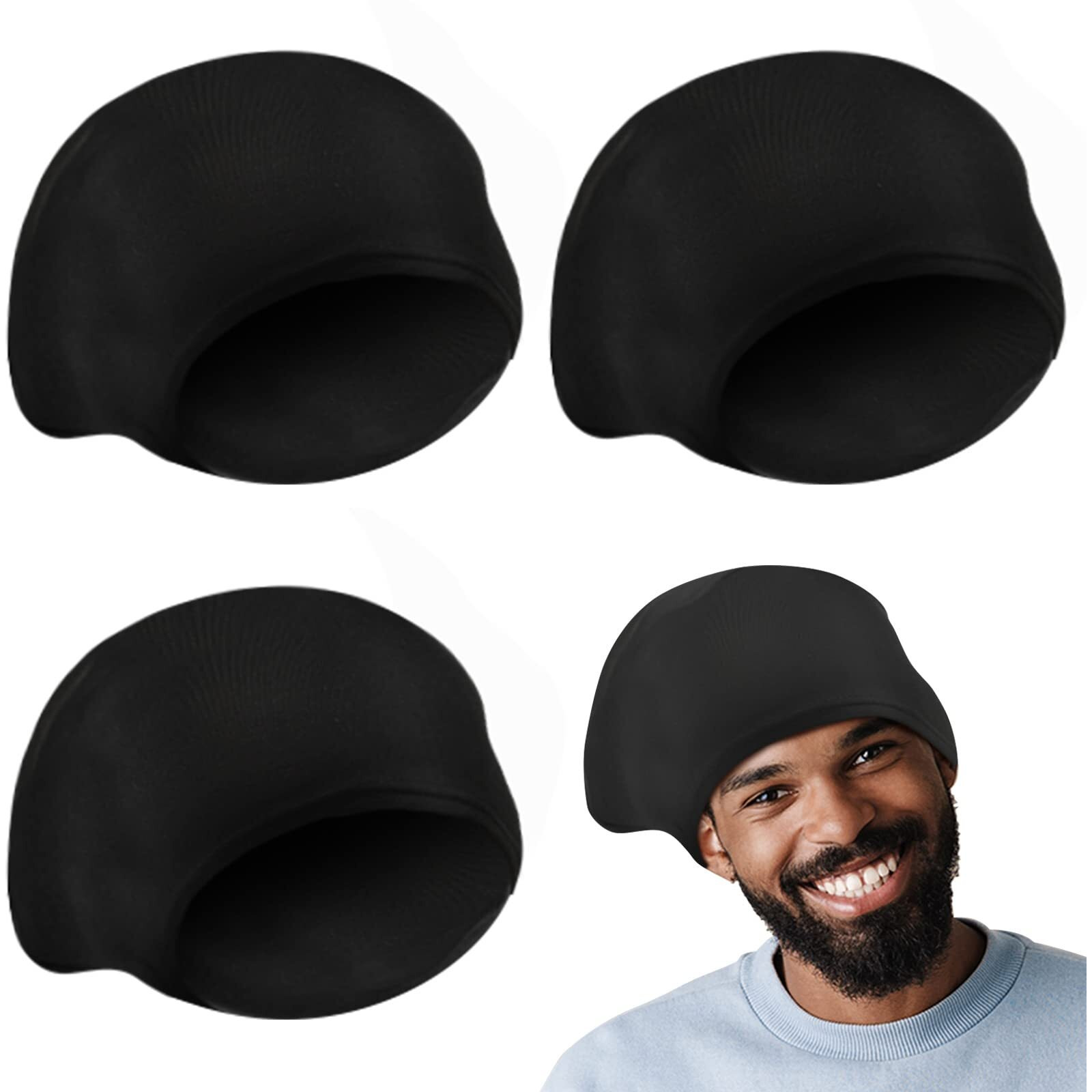 4 Pieces Unisex Stocking Dreadlock Caps Dreadlock Accessories Short Hair Dreads Head Wrap Sleep Bonnet For Dreadlocks Men Women Black