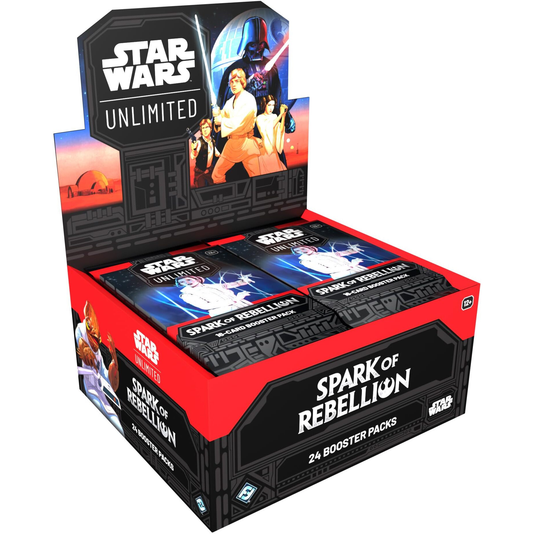 Star Wars Unlimited Tcg Spark Of Rebellion Booster Display (Set Of 24 Booster Packs) - Trading Card Game For Kids & Adults, Ages 12+, 2+ Players, 20 Min Playtime, Made By Fantasy Flight Games