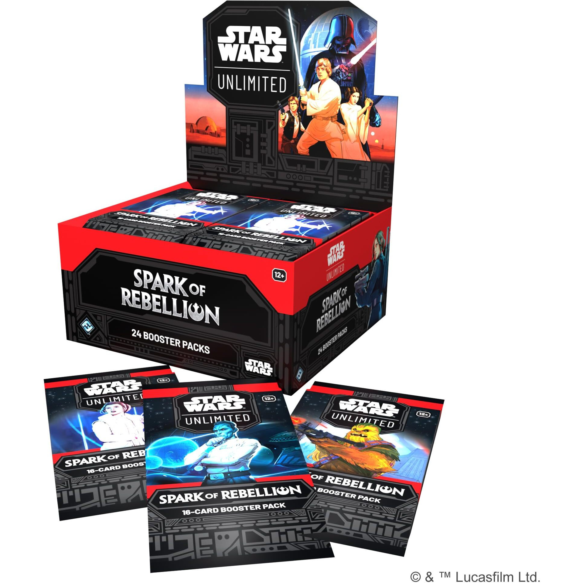Star Wars Unlimited Tcg Spark Of Rebellion Booster Display (Set Of 24 Booster Packs) - Trading Card Game For Kids & Adults, Ages 12+, 2+ Players, 20 Min Playtime, Made By Fantasy Flight Games