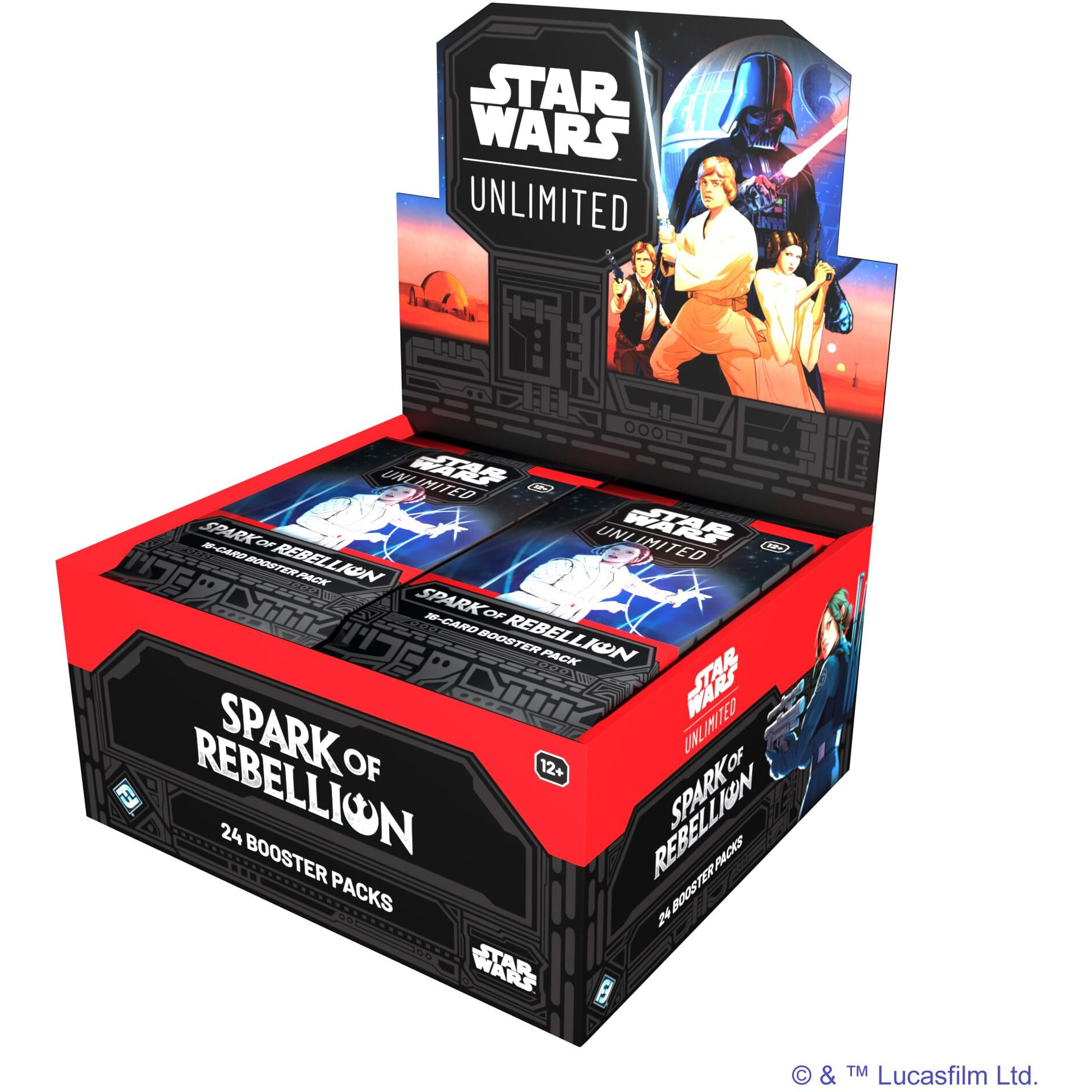 Star Wars Unlimited Tcg Spark Of Rebellion Booster Display (Set Of 24 Booster Packs) - Trading Card Game For Kids & Adults, Ages 12+, 2+ Players, 20 Min Playtime, Made By Fantasy Flight Games