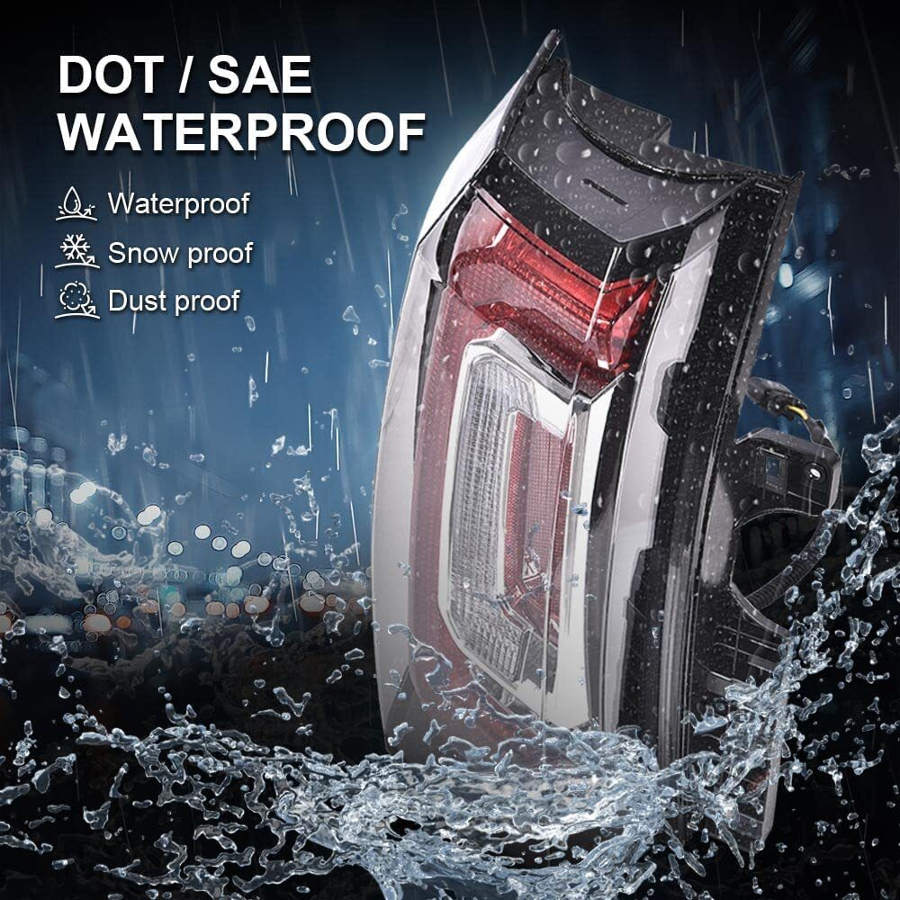 Pit66 Led Tail Lights Compatible With 2015-2020 Gmc Yukon/Yukon Xl (Submodel Denali, Sle, Slt) Driver And Passenger Side Rear Tail Light Assembly