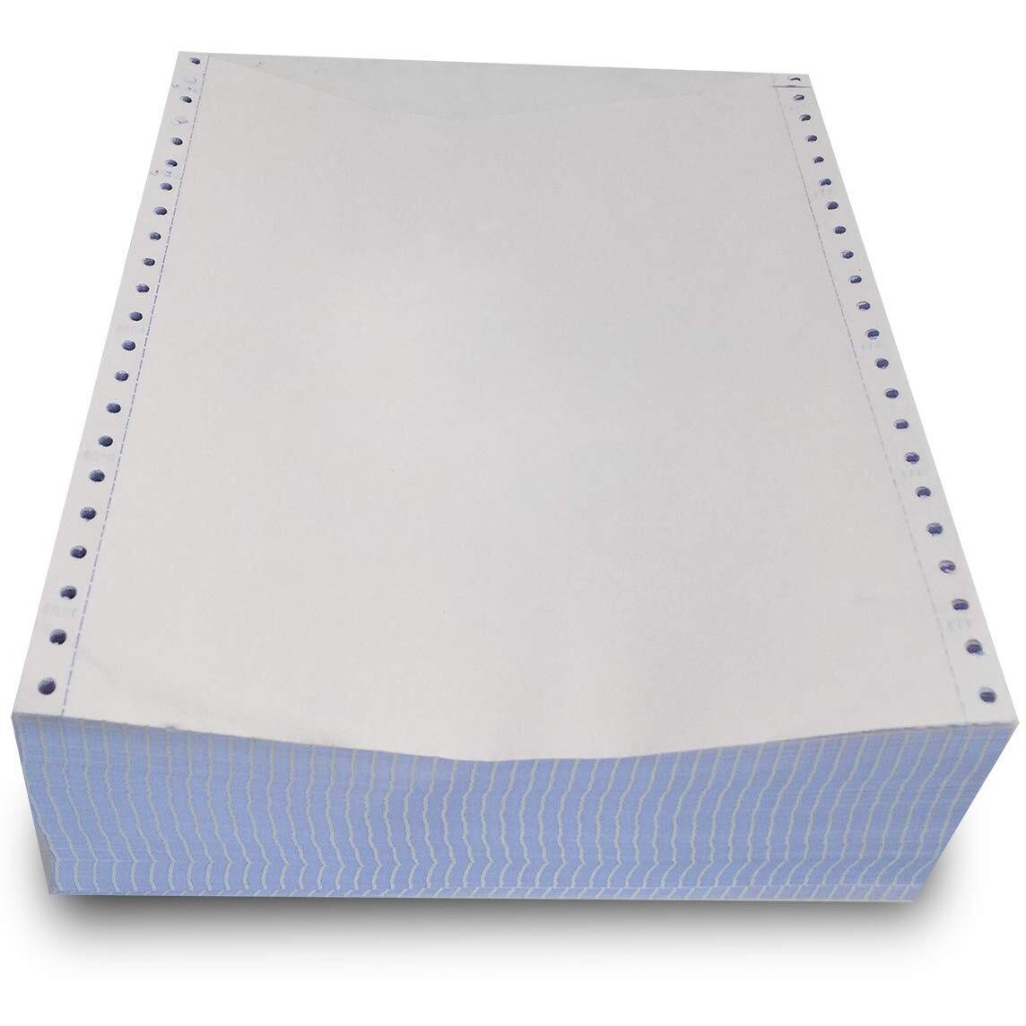 Firstzi Blank 9.5X11 Inches Continuous Feed Computer Paper Fanfold For Dot Matrix Printers, 1000 Count Per Box, White 1 Part, Margin Perforated, Perfect For Receipts, Invoices, Bill List
