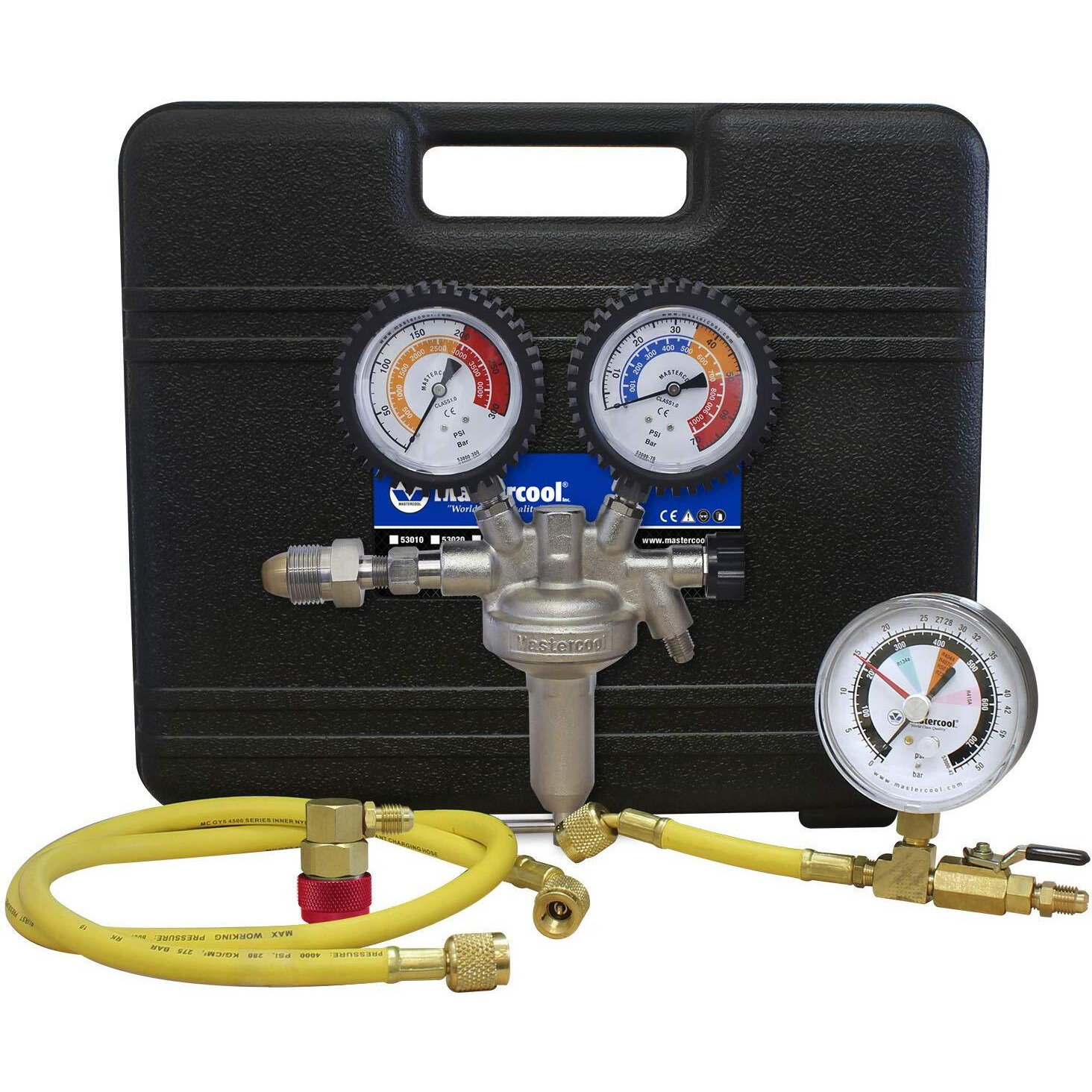 Mastercool (53010-Aut Silver Pressure Test Regulator Kit With R134A Coupler, Black