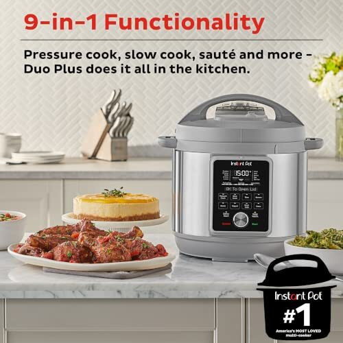 Instant Pot Duo Plus, 6-Quart Whisper Quiet 9-In-1 Electric Pressure Cooker, Slow Rice Steamer, Saut, Yogurt Maker, Warmer & Sterilizer, Free App With 800+ Recipes, Stainless Steel