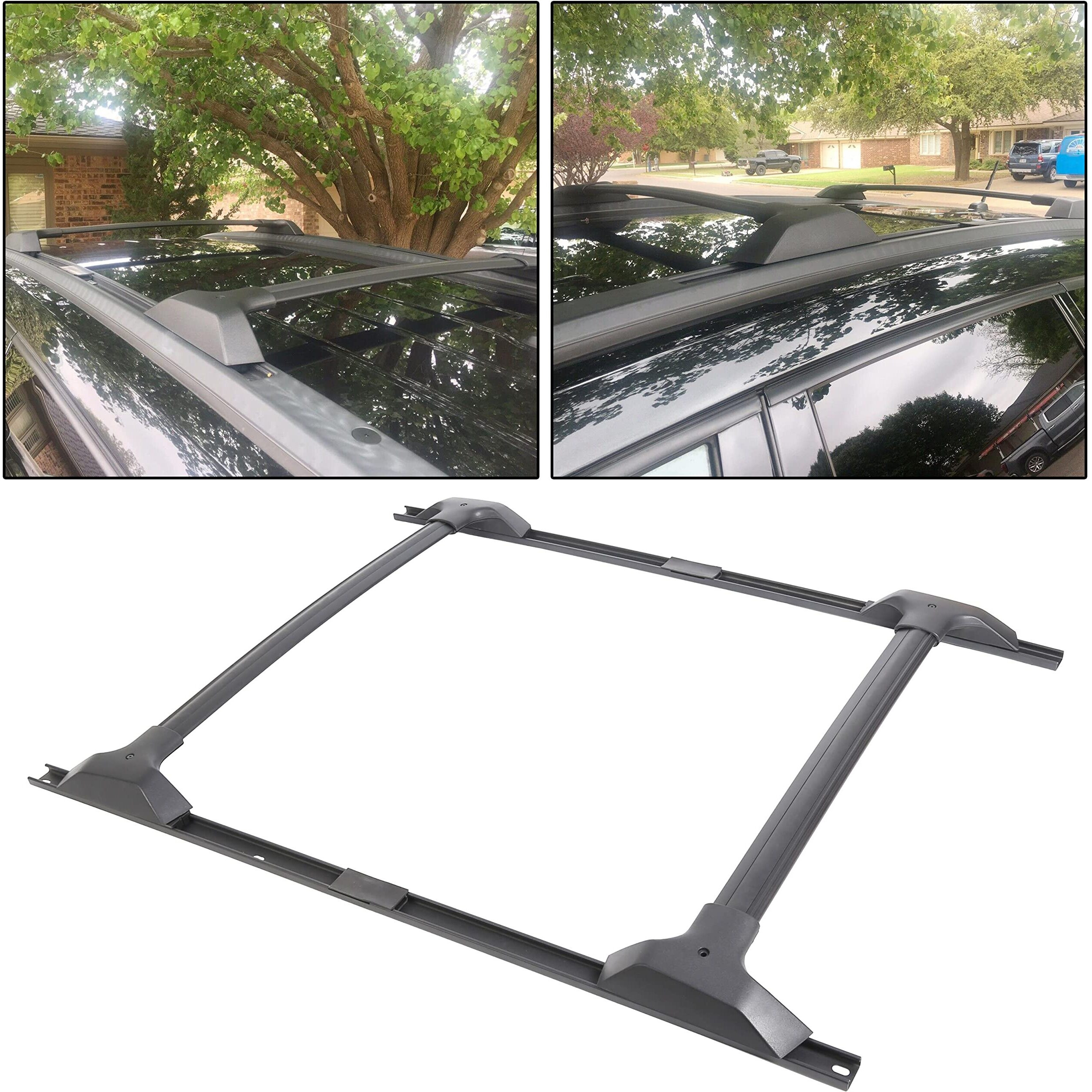 Ecotric Roof Rack Set Cross Bars & Side Rail Compatible With 2009-2017 Chevy Chevrolet Traverse Ls/Lt/Ltz Factory Style Replacement For 19244268 Crossbars Cargo Racks Rooftop Luggage Carrier 165 Lbs