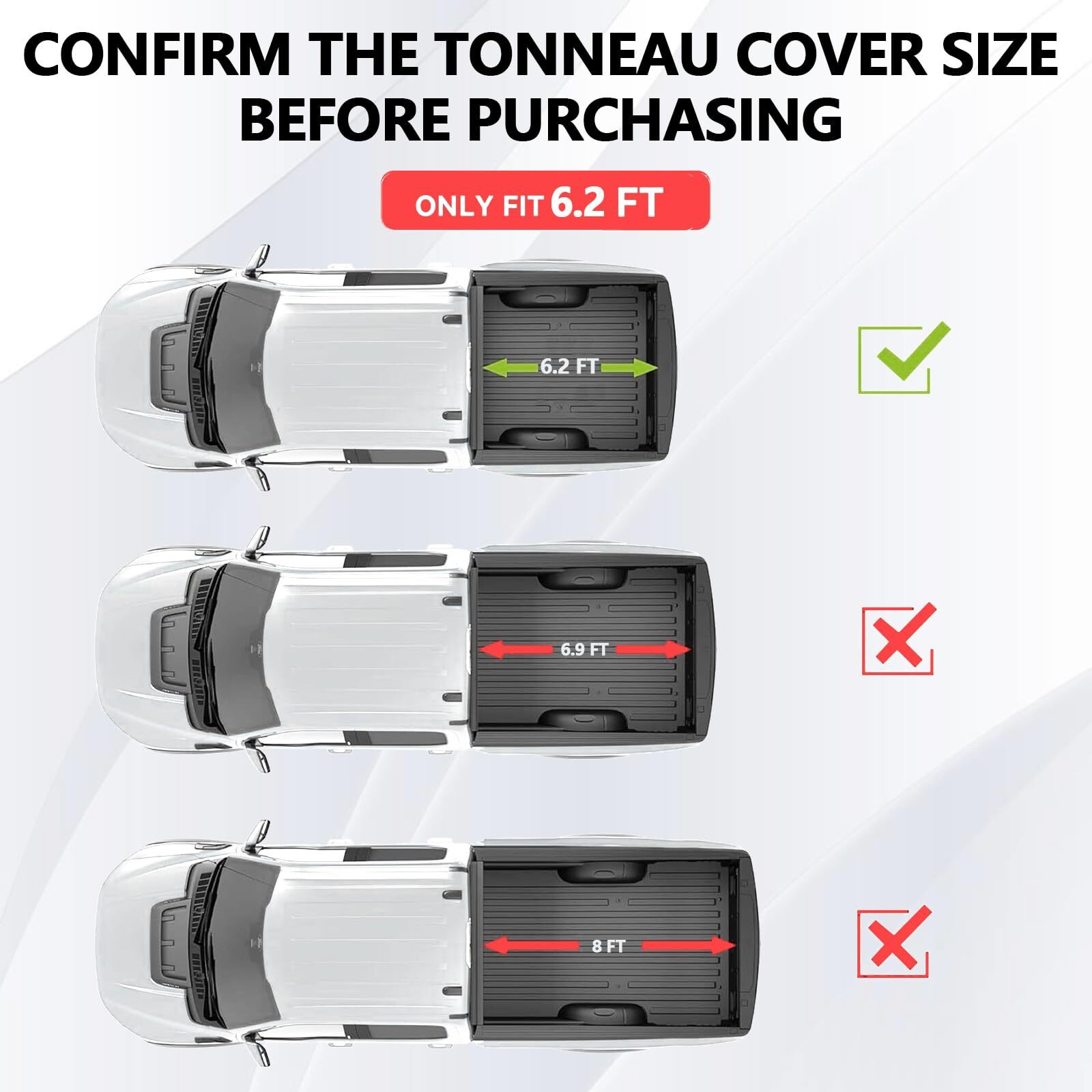 Xtweex Soft Roll Up Truck Bed Tonneau Cover Fits 6.2Ft For 2015-2024 Chevrolet Colorado/Gmc Canyon Fleetside 6.2 Ft (74") Bed