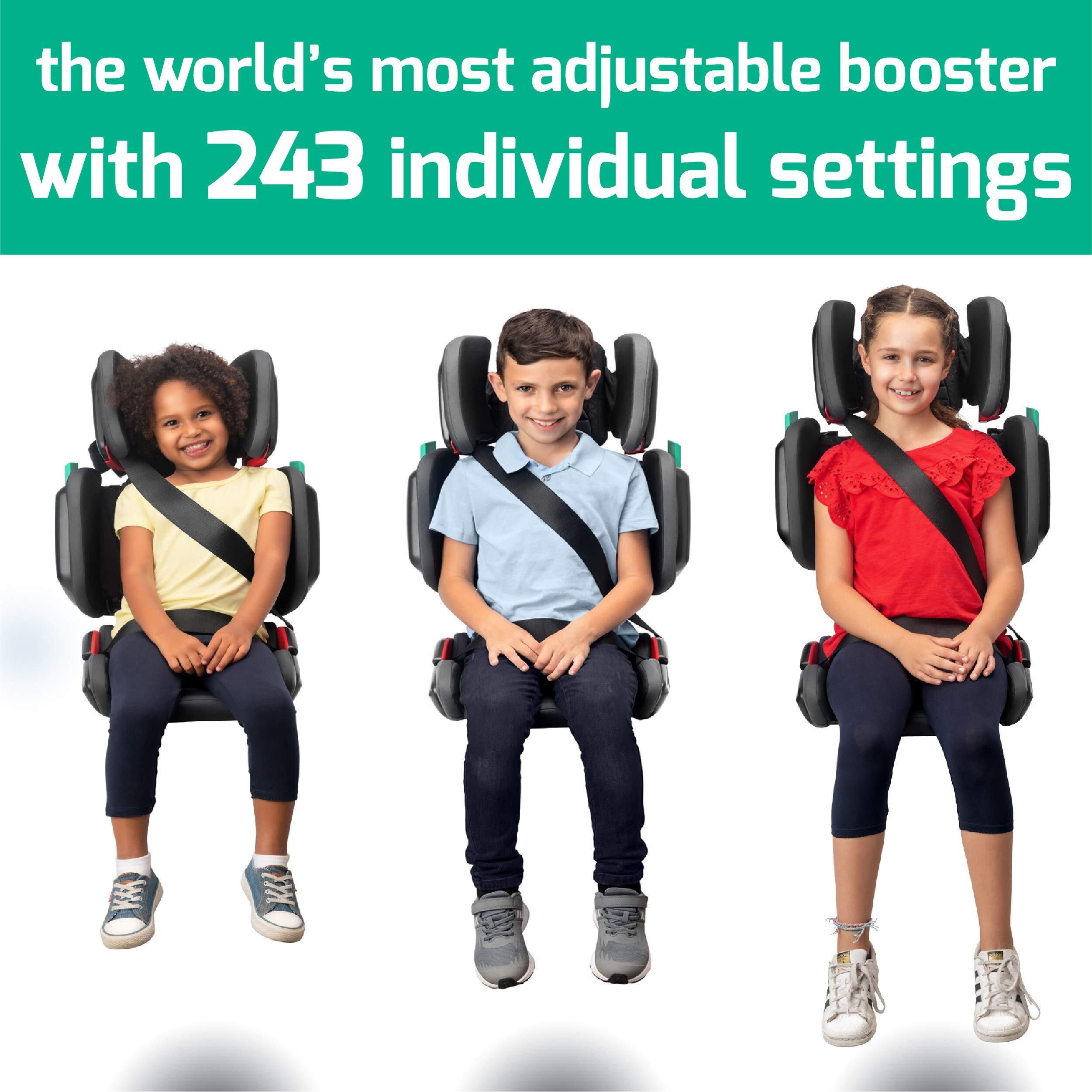 Mifold Hifold Fit-And-Fold Highback Booster Seat, - Adjustable Narrow, Foldable Booster Car Seat For Everyday, Travel, Carpooling And More - Racing Red