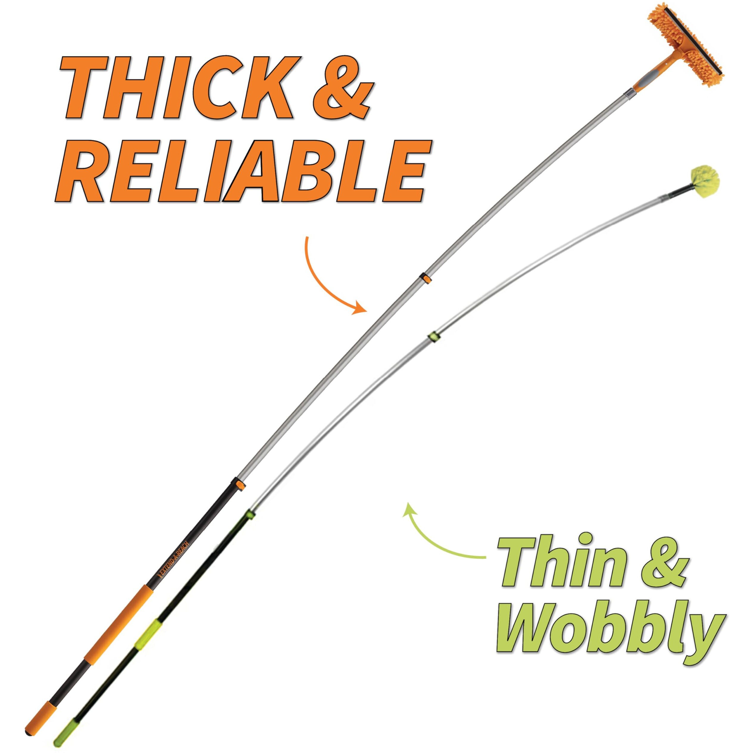 5-12 Ft Window Washing Kit With Extension Pole (20+ Foot Reach) // Window Cleaning Tool & Window Washer Squeegee With Telescopic Extension Pole // Best Indoor Outdoor Window Washing Equipment