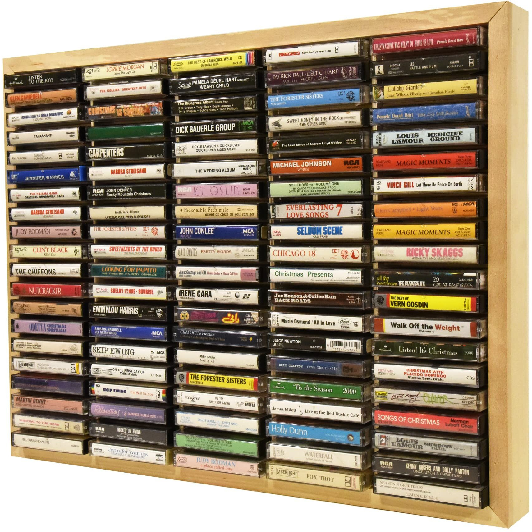 Kingdom Lw100 5 X 20 Unfinished Wood Cassette Rack, 100 Capacity