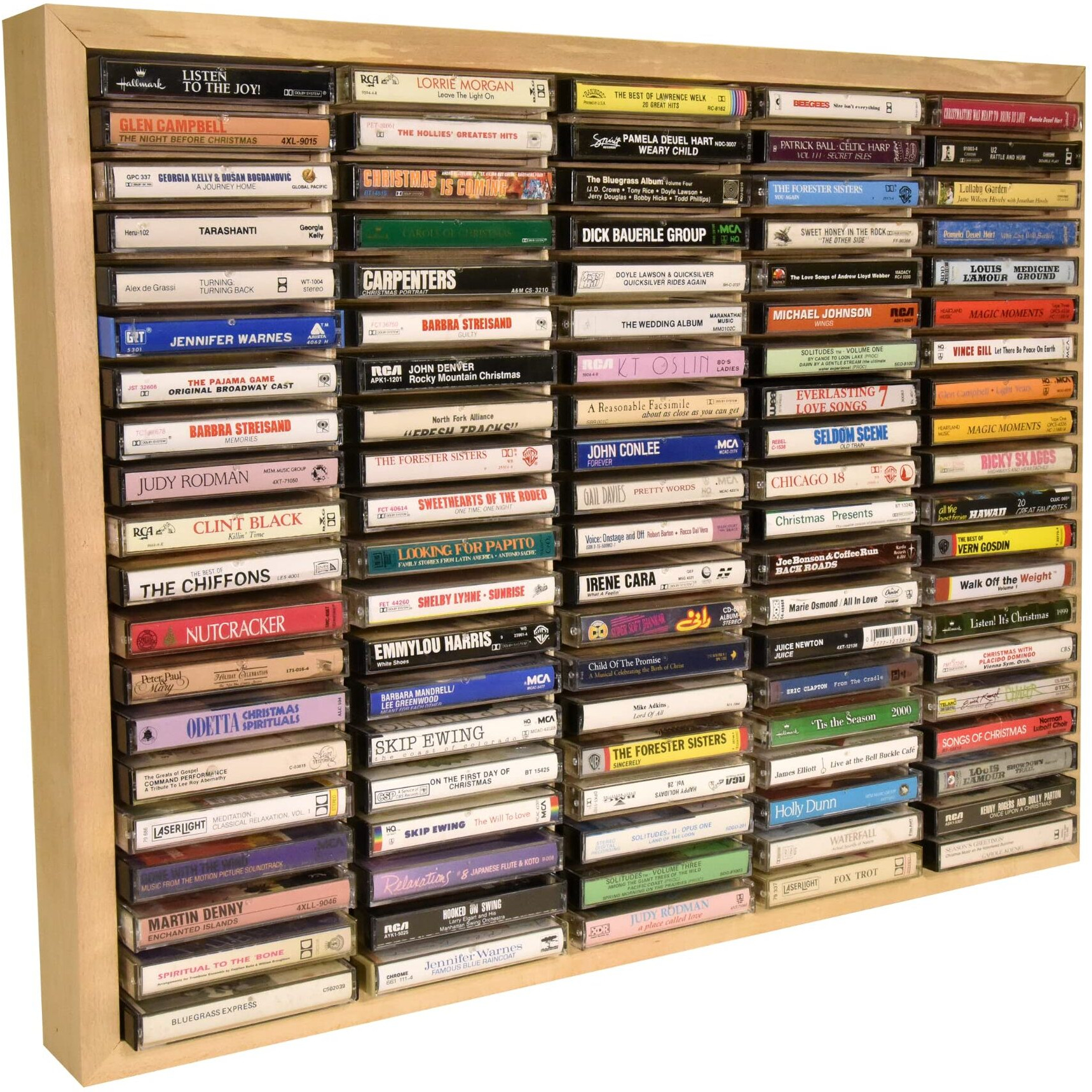 Kingdom Lw100 5 X 20 Unfinished Wood Cassette Rack, 100 Capacity