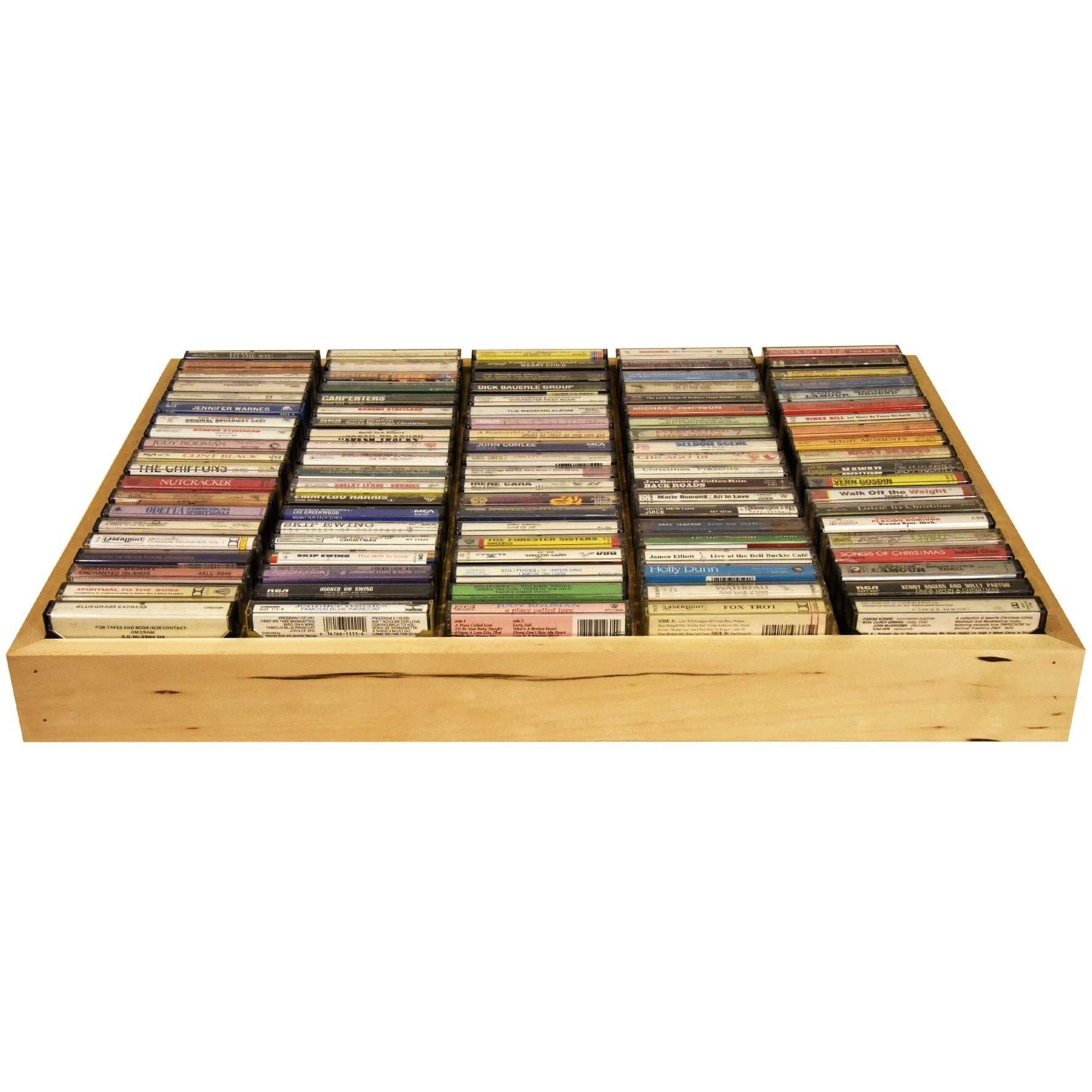 Kingdom Lw100 5 X 20 Unfinished Wood Cassette Rack, 100 Capacity