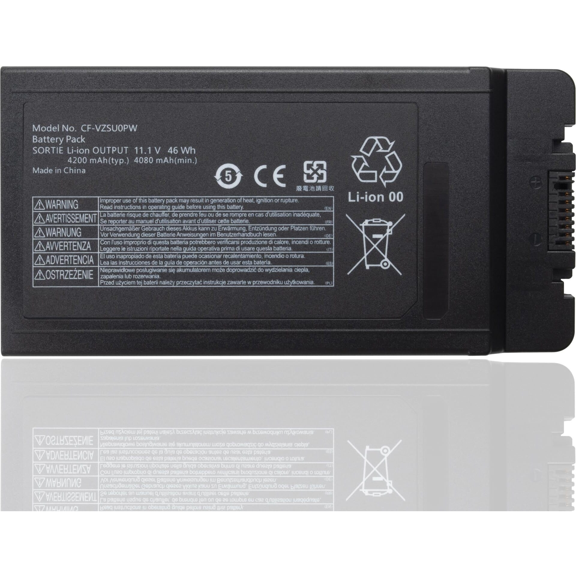 Cf-Vzsu0Pr Cf-Vzsu0Pw Battery For Panasonic Toughbook Cf54 Cf-54 Mk1 Mk2 Mk3 Series 54 Gloved Multi Touch,54 Lite, 54 Performance, 54 Prime Cf-54F9001Km Cf-Vzsu0Gw Cf-Vzsu0Kr 11.1V 46Wh/4200Mah/6-Cell
