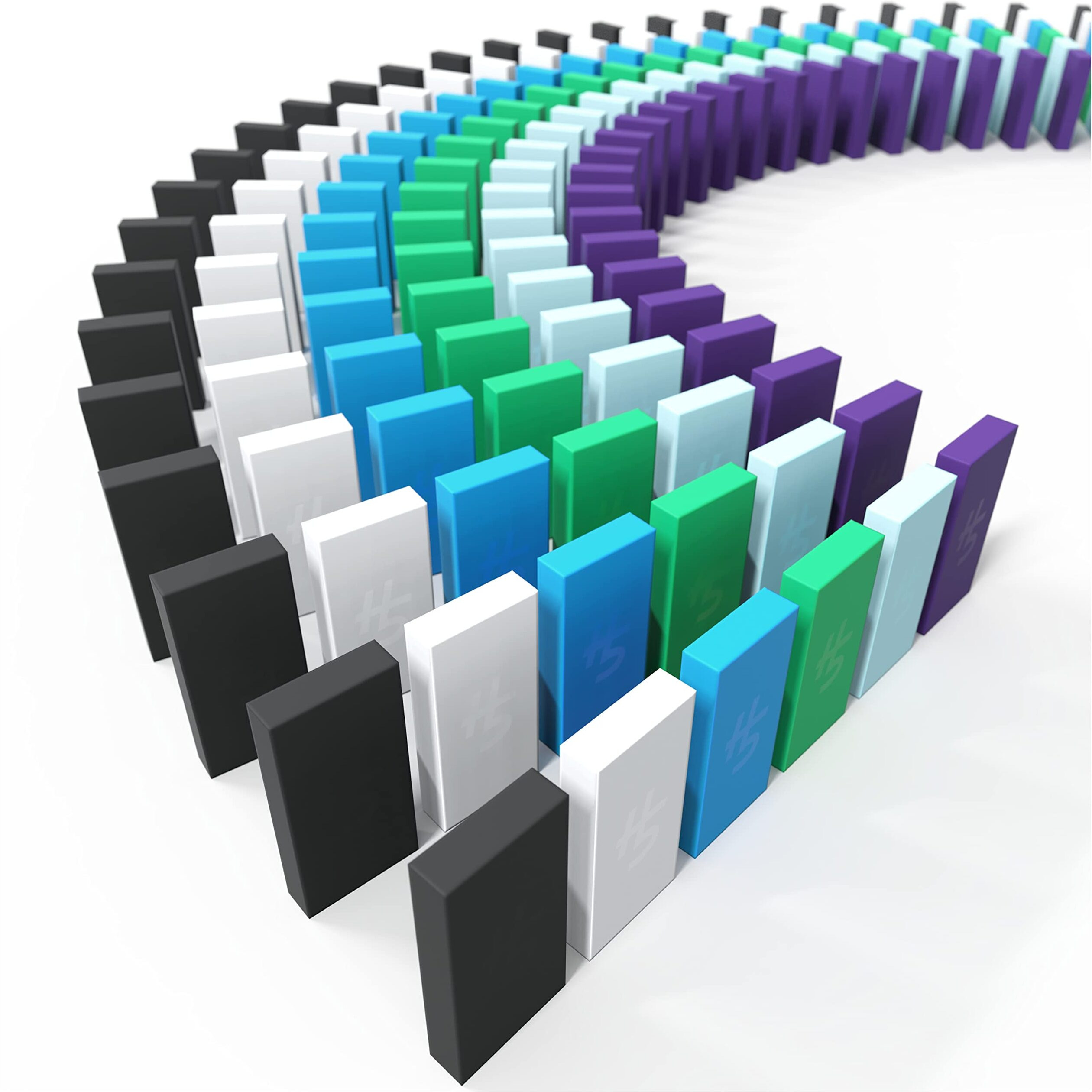 H5 Domino Creations, 180-Piece Dominoes Set By Lily Hevesh Colorful 3-Pack Bundle Of 60-Piece Packs, Family Games For Adults And Kids Ages 5 And Up