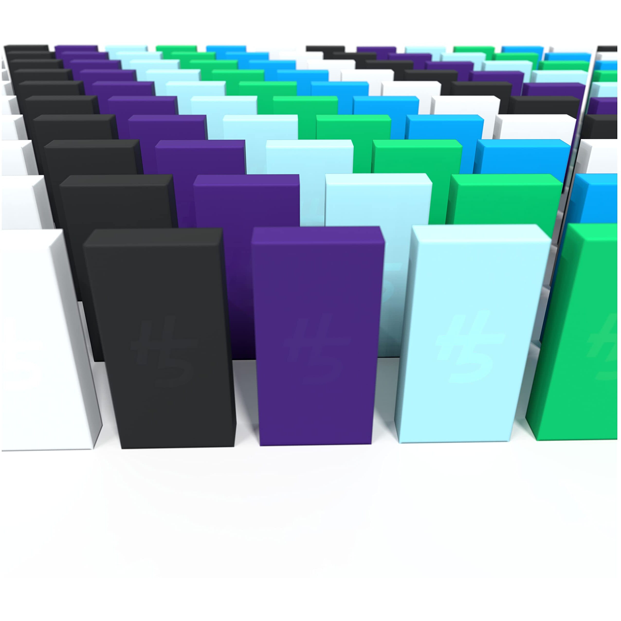 H5 Domino Creations, 180-Piece Dominoes Set By Lily Hevesh Colorful 3-Pack Bundle Of 60-Piece Packs, Family Games For Adults And Kids Ages 5 And Up