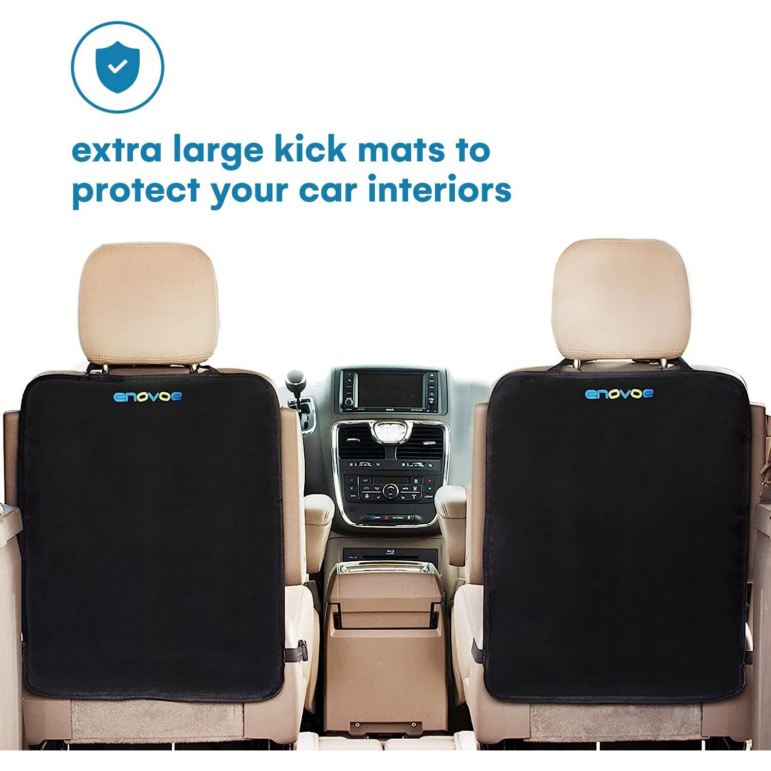 Enovoe Seat Cover Protector, 2 Pack - Premium Quality Polyester Back Seat Cover For Kids - Waterproof Protection From Mud And Scratches - Universal Fit For Suvs, Trucks, Minivans, Sedans