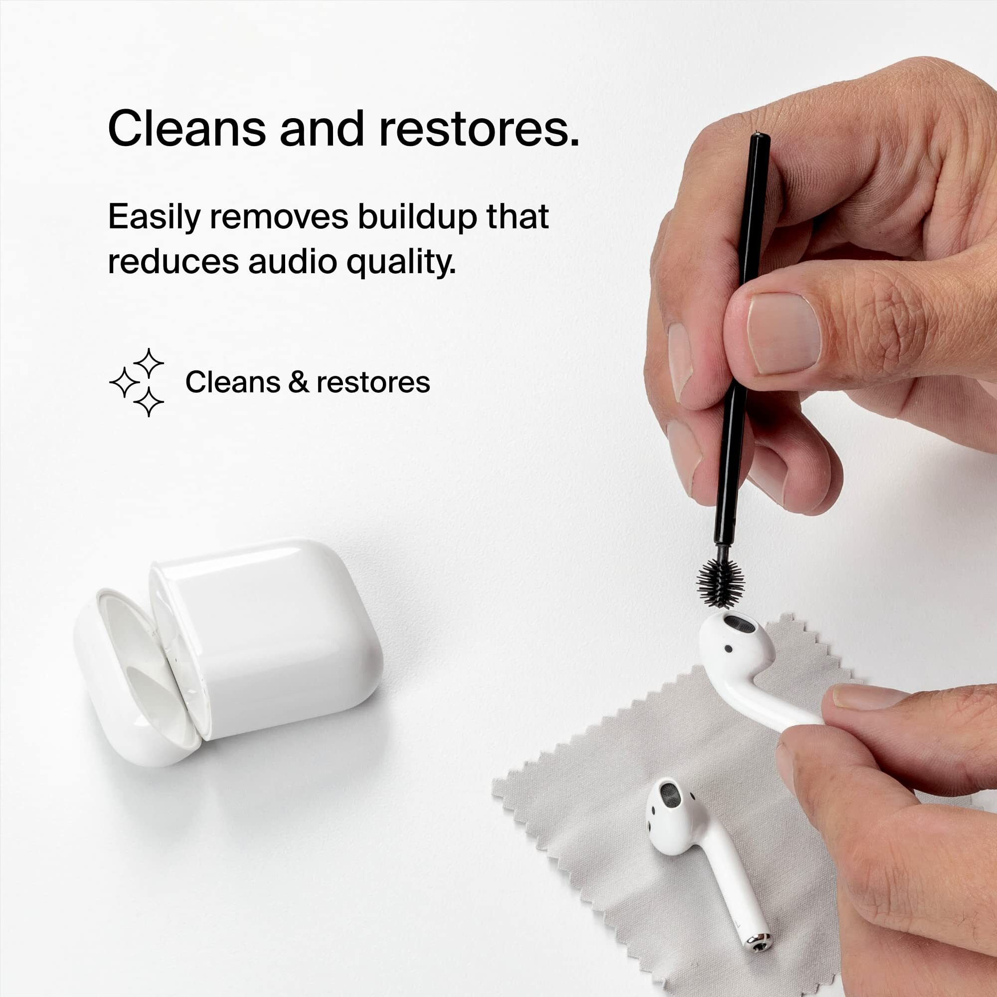 Belkin Airpods Cleaning Kit For One-Time Use - Fast, Easy, & Safe Airpod Cleaner Set, Safely Removes 99% Of Earwax & Dirt, Restores Earbuds - Compatible With Airpods Gen 1, 2, & 3