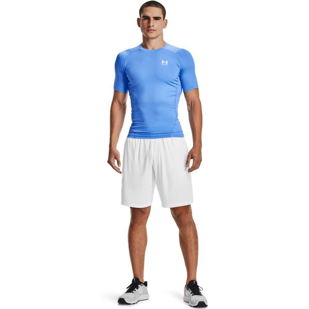 Under Armour Men's Armour Heatgear Compression Short-Sleeve T-Shirt , Carolina Blue (475)/White, Medium