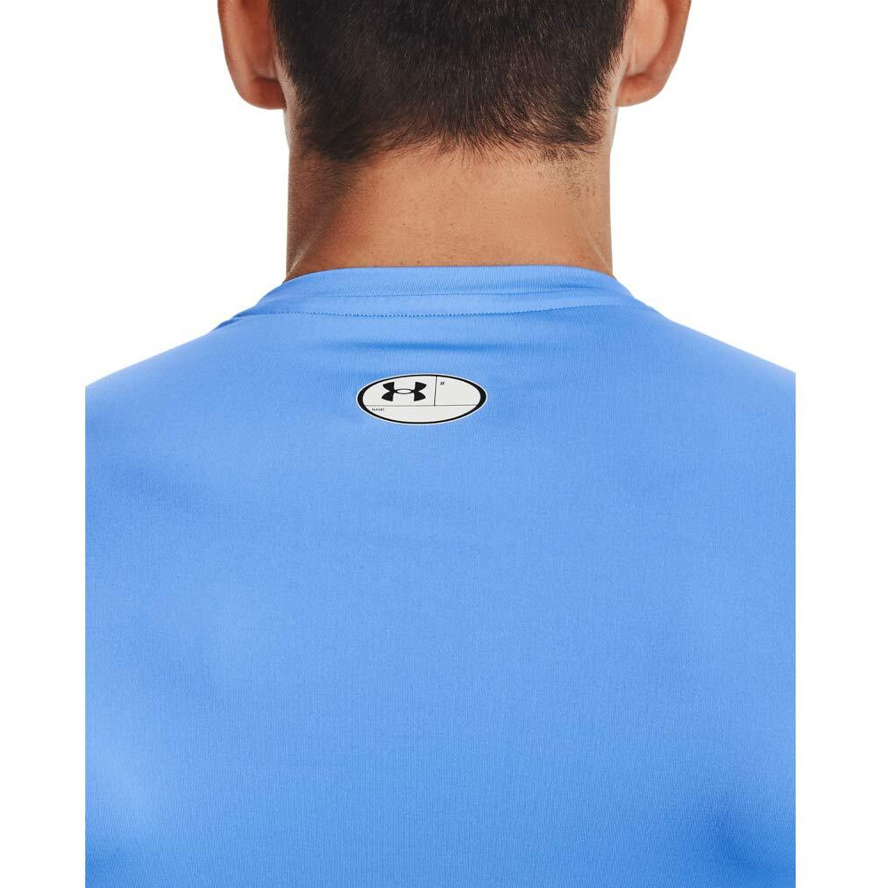 Under Armour Men's Armour Heatgear Compression Short-Sleeve T-Shirt , Carolina Blue (475)/White, Medium