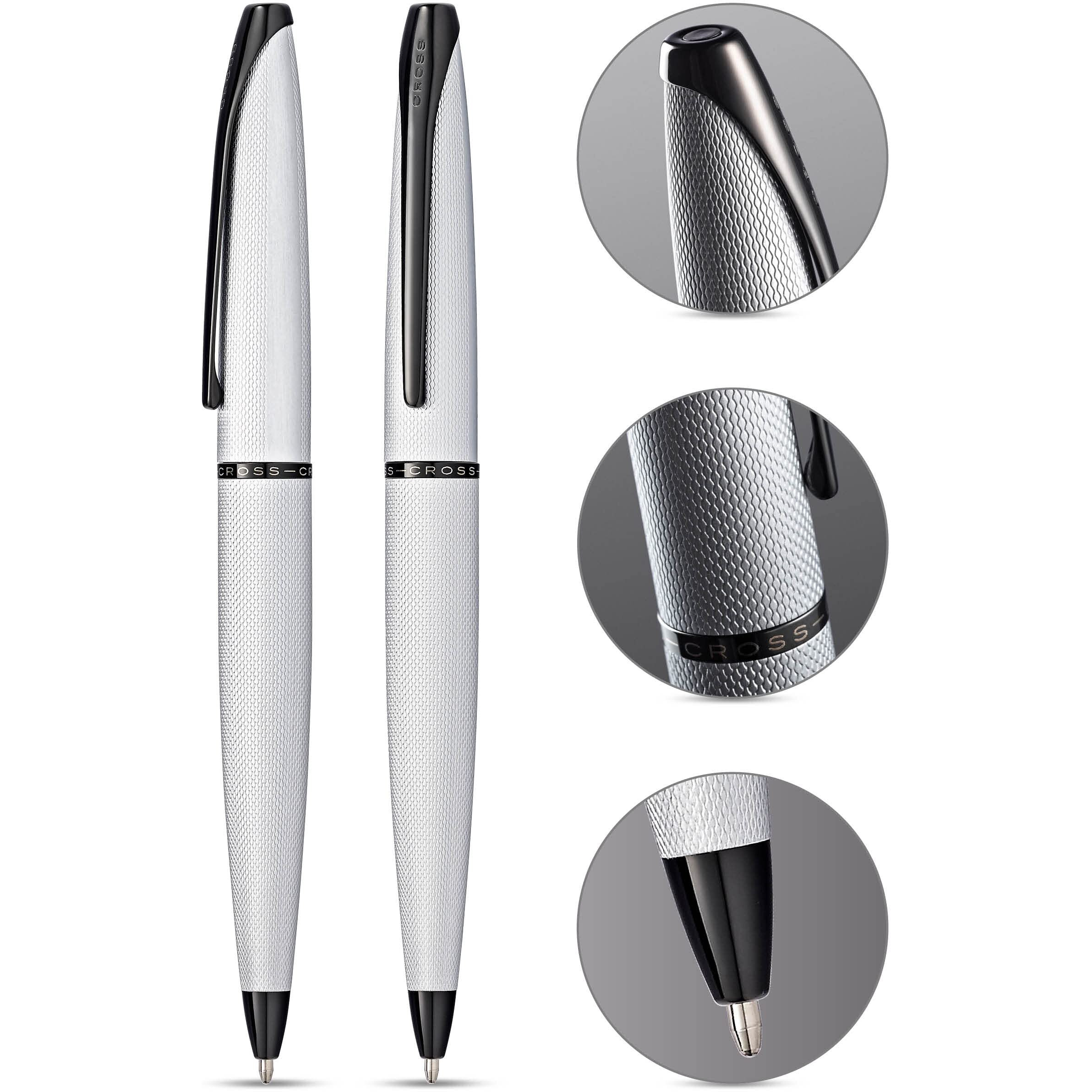 Cross Atx Refillable Ballpoint Pen, Medium Ballpen, Includes Premium Gift Box - Brushed Chrome