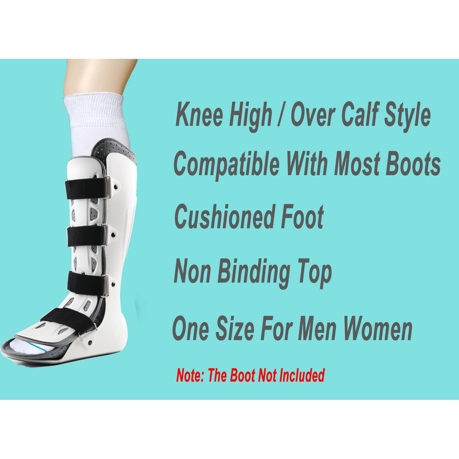 Veigike Socks Liner For Orthopedic Walking Boots Walker Brace Shoe,Medical Tube Socks Under Air Cam Walkers And Fracture Boot Cast Surgical Leg Cover White 2 Pairs