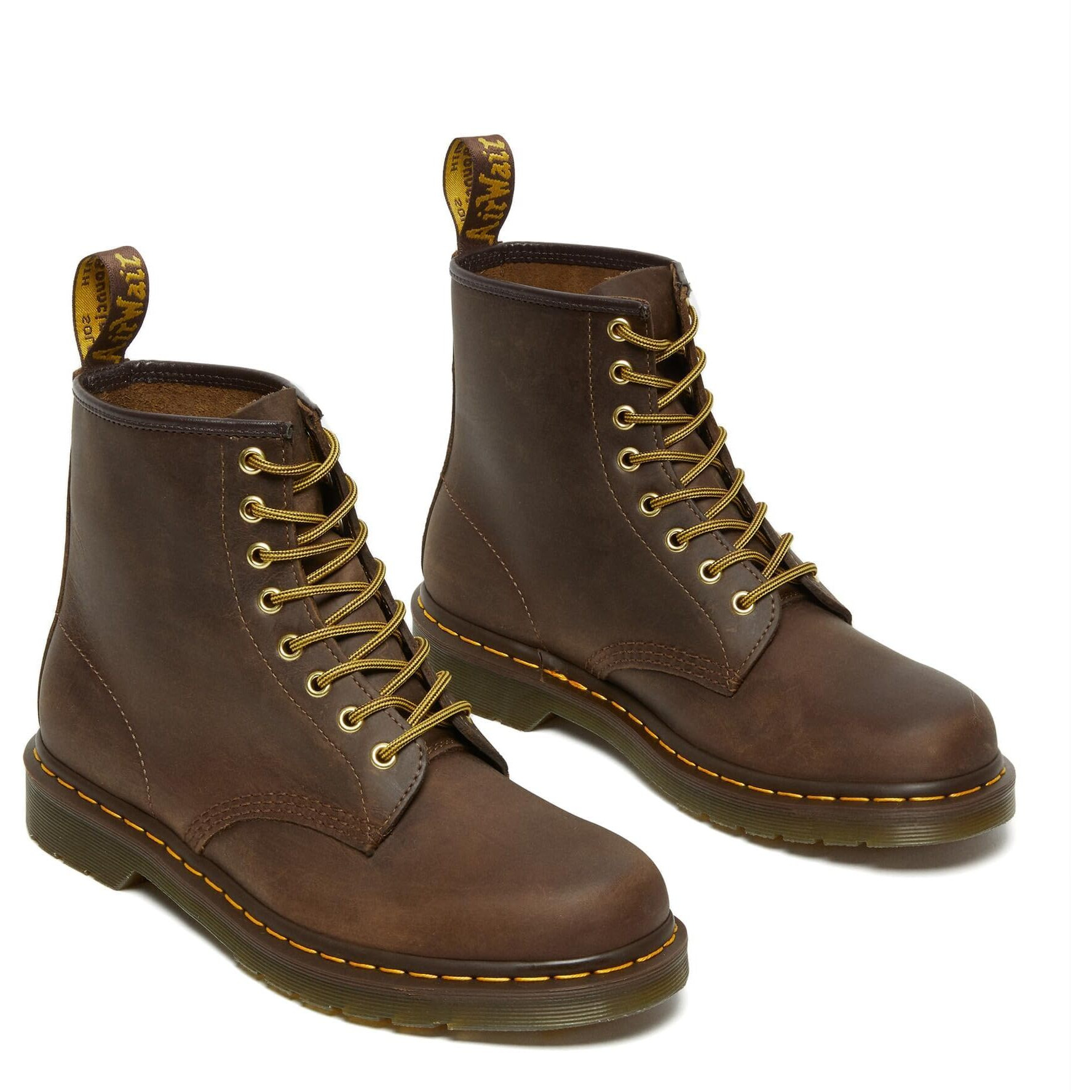 Dr. Martens Unisex 1460 Crazy Horse Leather 8 Eye Boot, Brown, 8 Women/7 Men