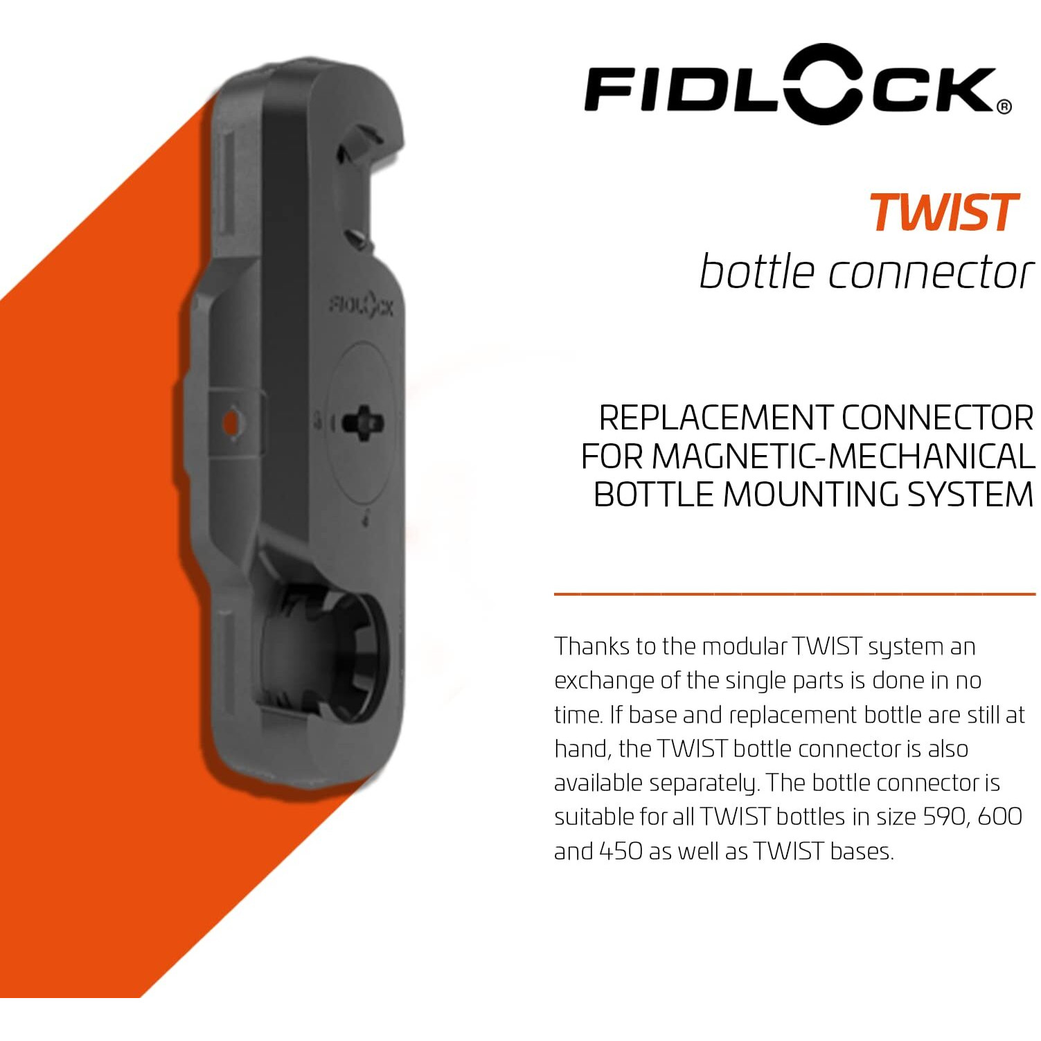 Fidlock Twist Bottle Connector - Suitable For All Twist Bottles In Size 590, 600 And 450 - Fits All Twist Bases