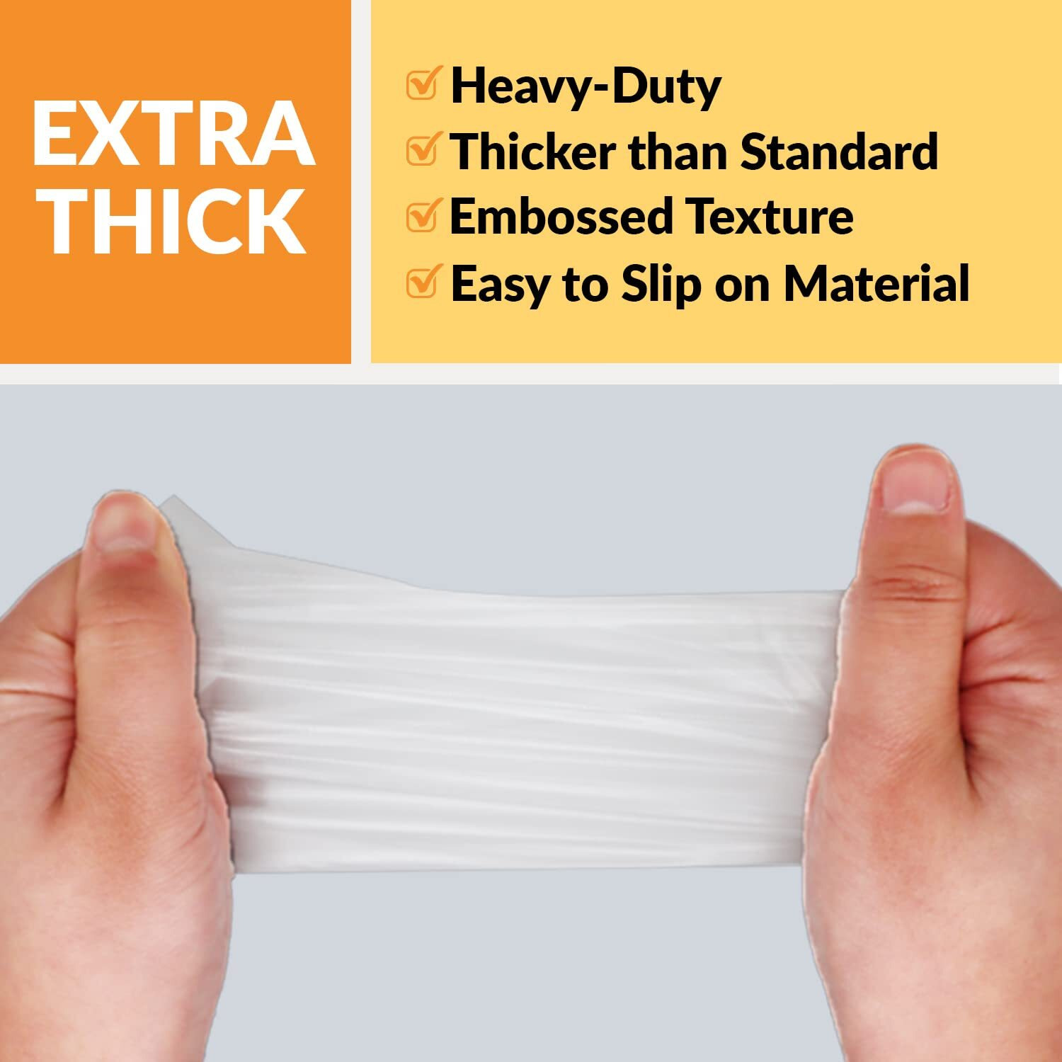 Klex 200 Bpa Free Disposable Heavyweight Cast Poly Cpe Gloves, Embossed Pe Plastic Glove For Food Handling Food Prep Safe, Latex & Powder Free (200 Count, Large)