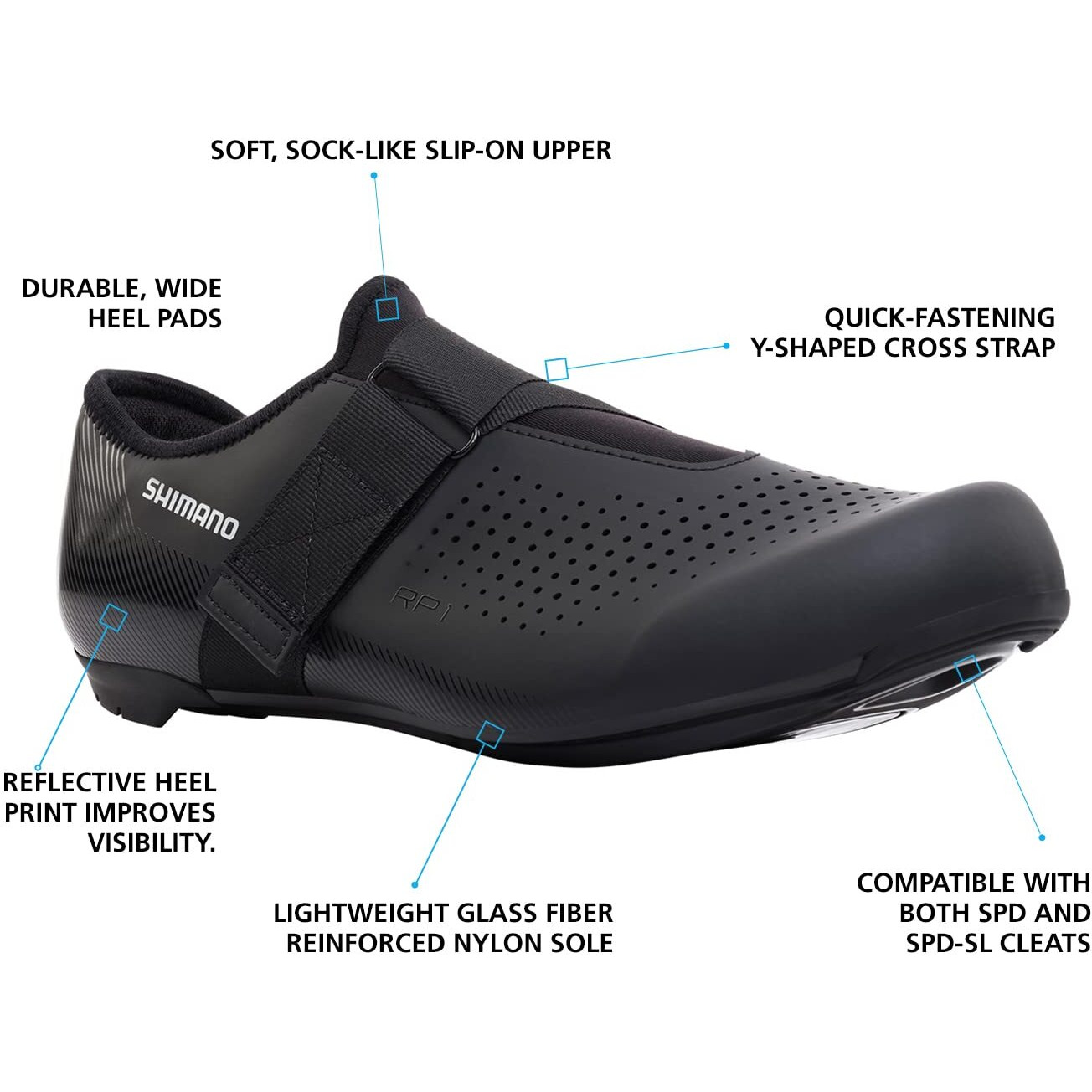 Shimano Sh-Rp101 High Performing All-Rounder Cycling Shoe, Black, 8.5-9 Women / 7.5-8 Men (Eu 41)