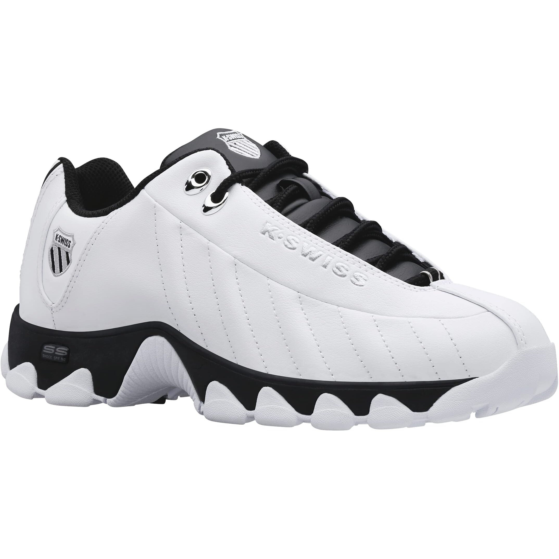 K-Swiss Men's St329 Cmf Sneaker, White/Black, 10.5 Xw