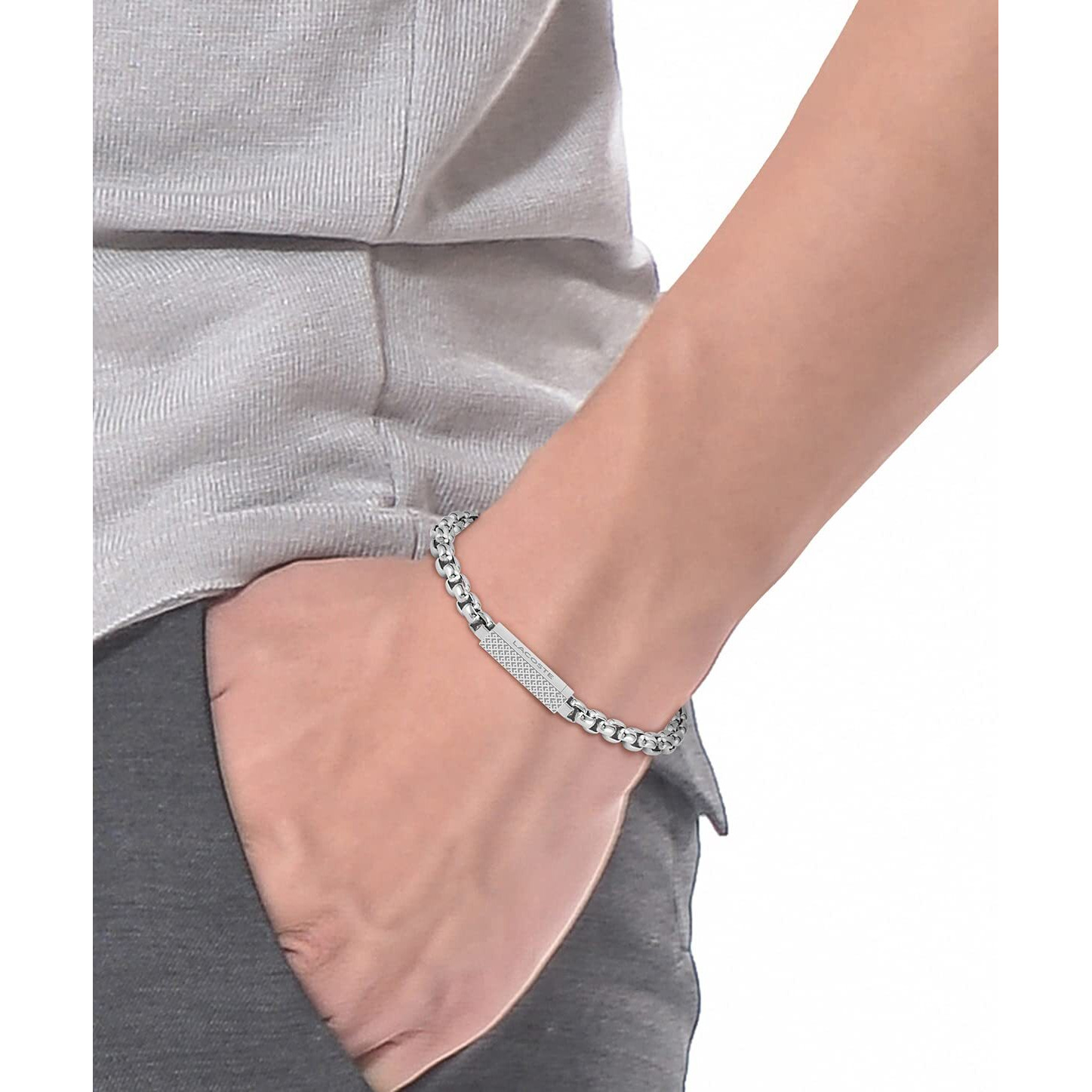 Lacoste L'Essentiel Men's Stainless Steel Chain Bracelets (Model 2040123)