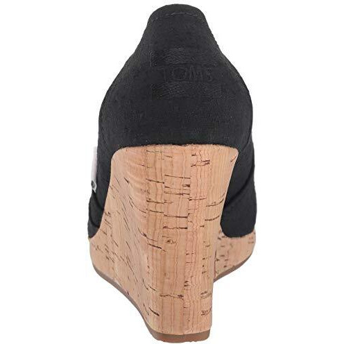 Toms Women's Classic Espadrille Wedge Sandal, Black Scattered Woven, 5.5