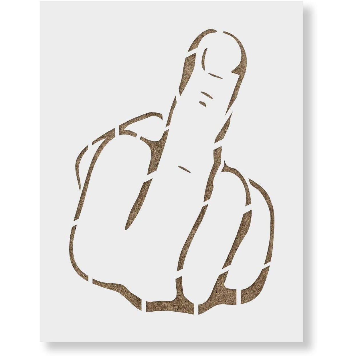 Middle Finger Stencil - Middle Finger Print, Finger Stencil, Swear Word Stencil, F U, Middle Finger